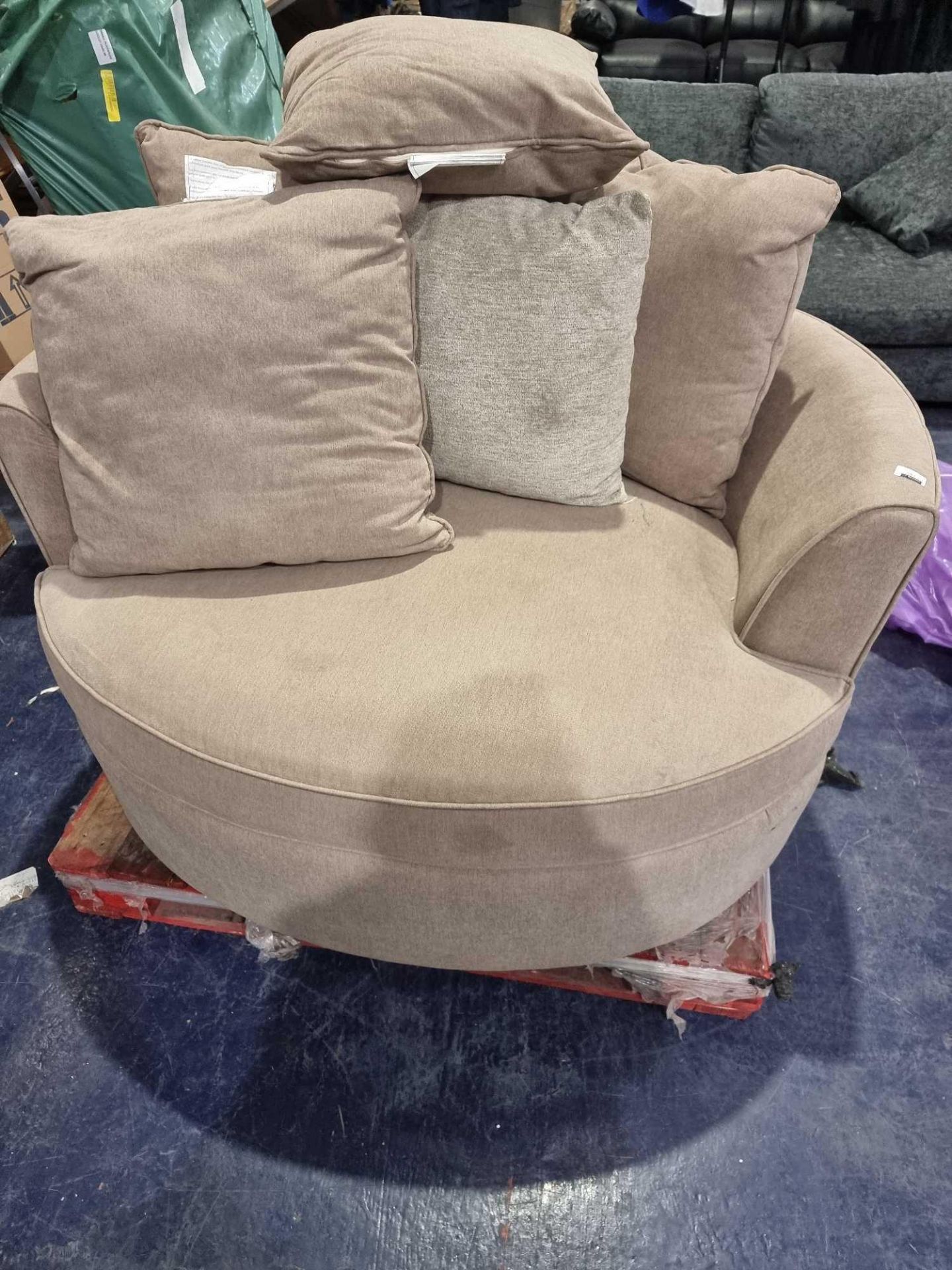 (Jm) RRP £900 Lot To Contain 1 X Seattle Swivel Chair, Mushroom Fabric - Image 4 of 4