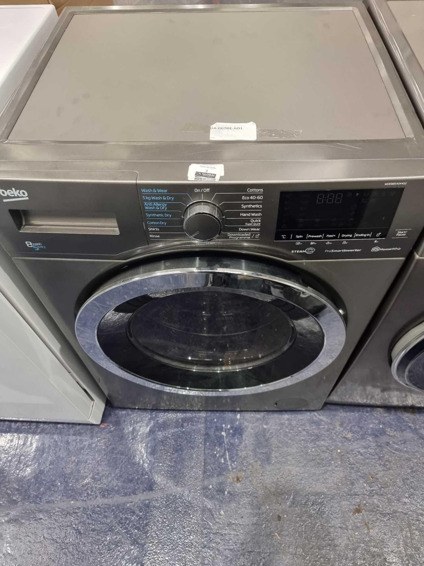 (Sp) RRP £450 Lot To Contain 1 Beko Steamcure Recycledtuba Wder8540441G 8Kg / 5Kg Washer Dryer With - Image 3 of 4