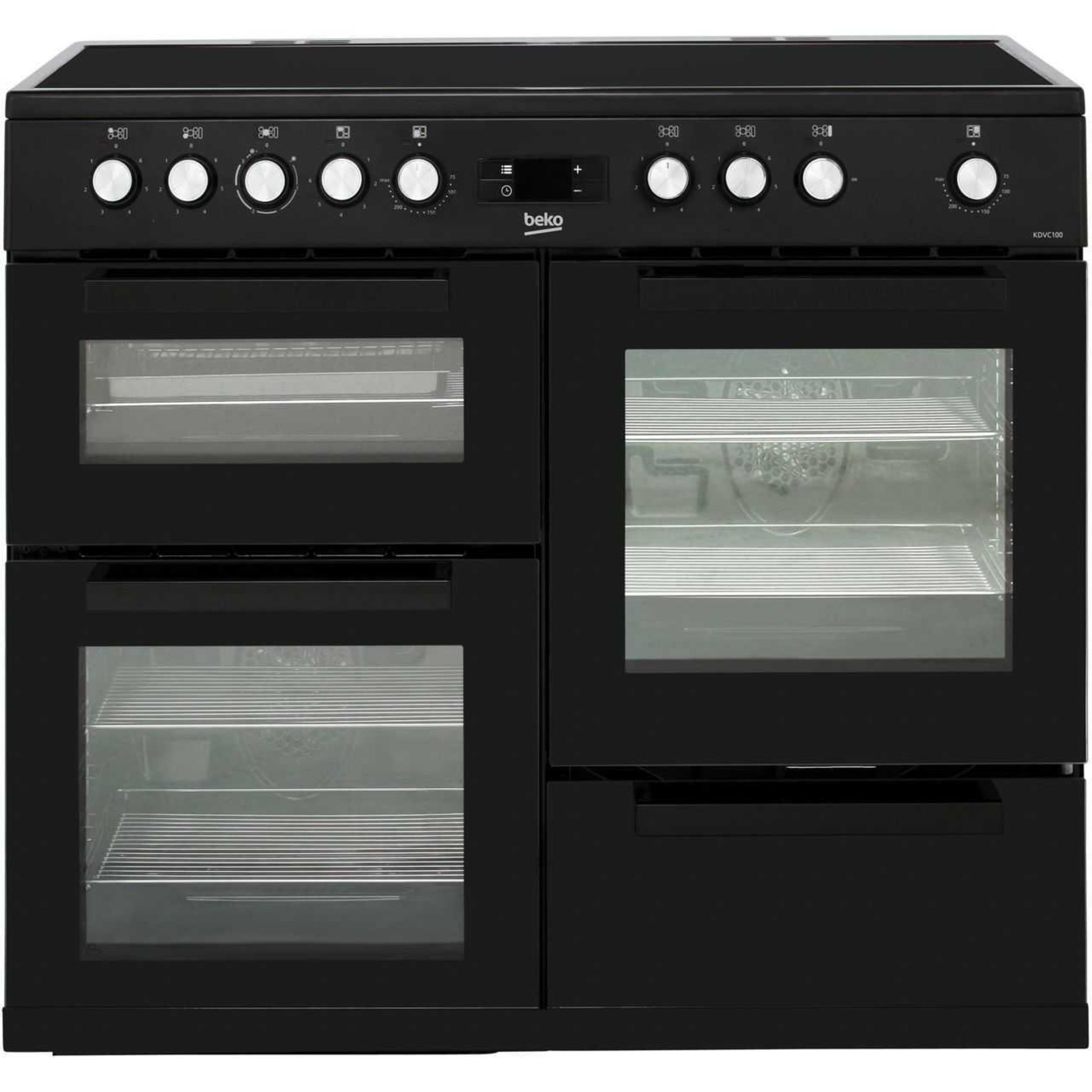 (Sp) RRP £450 Lot To Contain 1 Beko Kdvc100K 100Cm Electric Range Cooker With Ceramic Hob - Silver