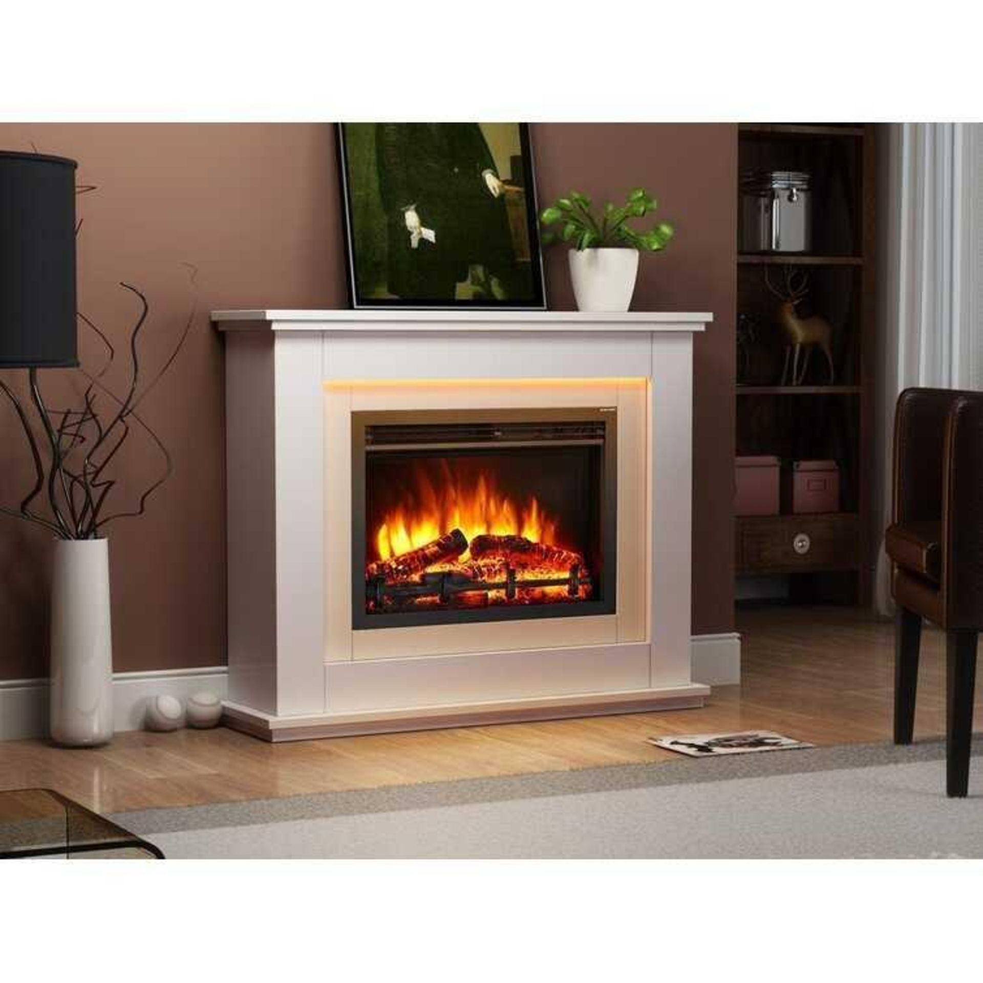 RRP £350 Lot To Contain X1 Boxed Mathilde Electric Fire Suite White) (Kc)