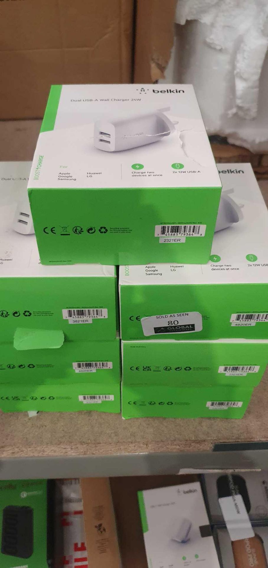 RRP £170 Lot To Contain 7X Boxed Belkin Dual Usb-A Wall Charger 24W (Aj) - Image 2 of 2