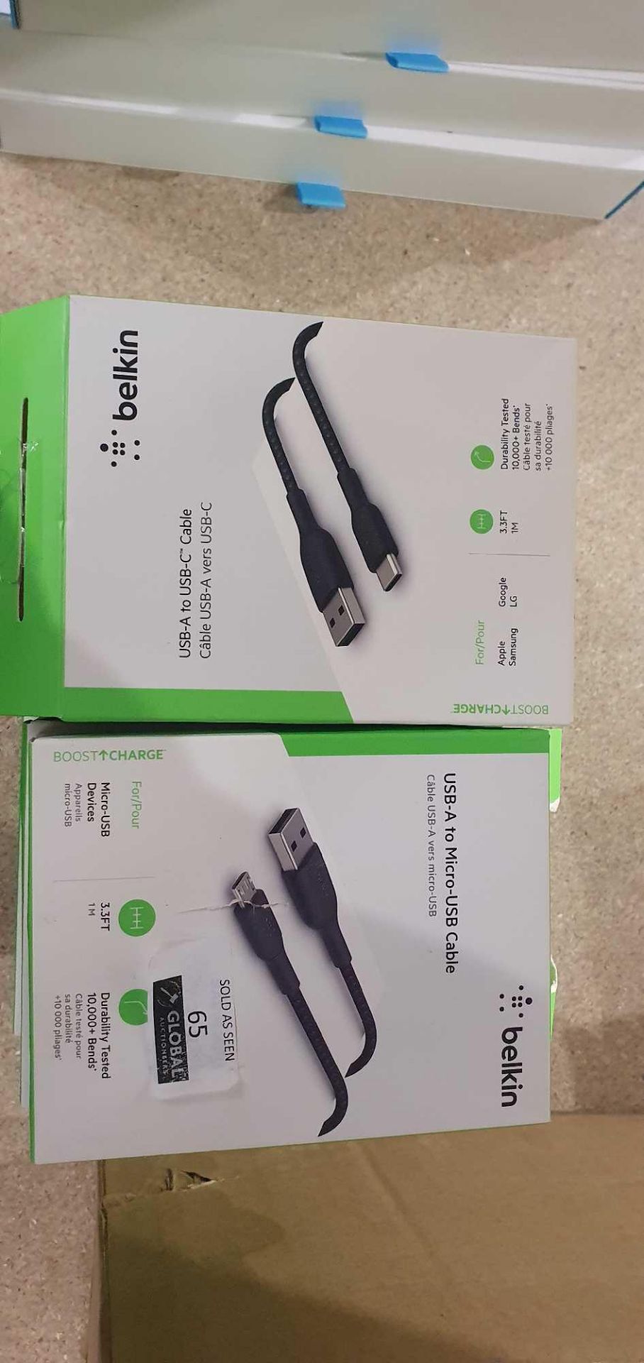 RRP £240 Lot To Contain 16X Belkin Usb-C To Usb - A Charge Cable 1M 3.3 Ft (Aj)