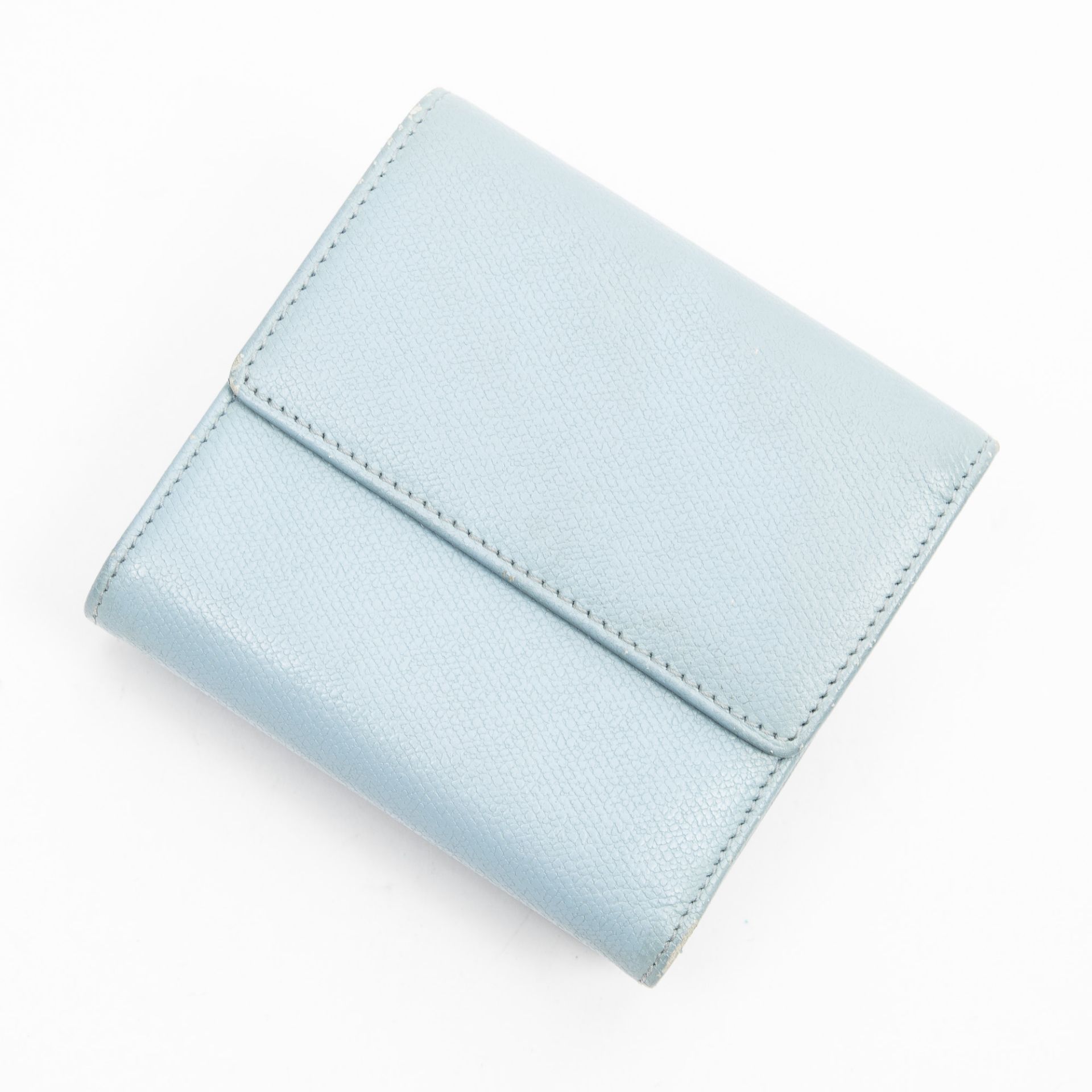 RRP £825.00 Lot To Contain 1 Chanel Calf Leather CC Button Bifold Compact Wallet In Light Blue - - Image 2 of 4