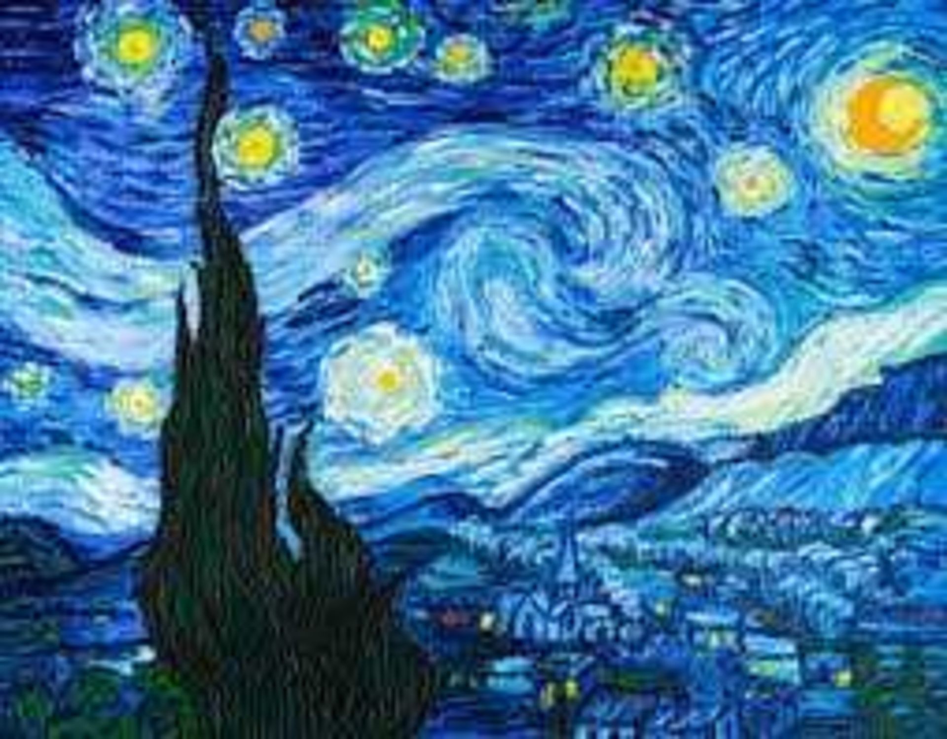 RRP £80 Lot To Contain 1X Van Gogh Starry Sky Painting Canvas (Starry Sky, Framed) (Aj)