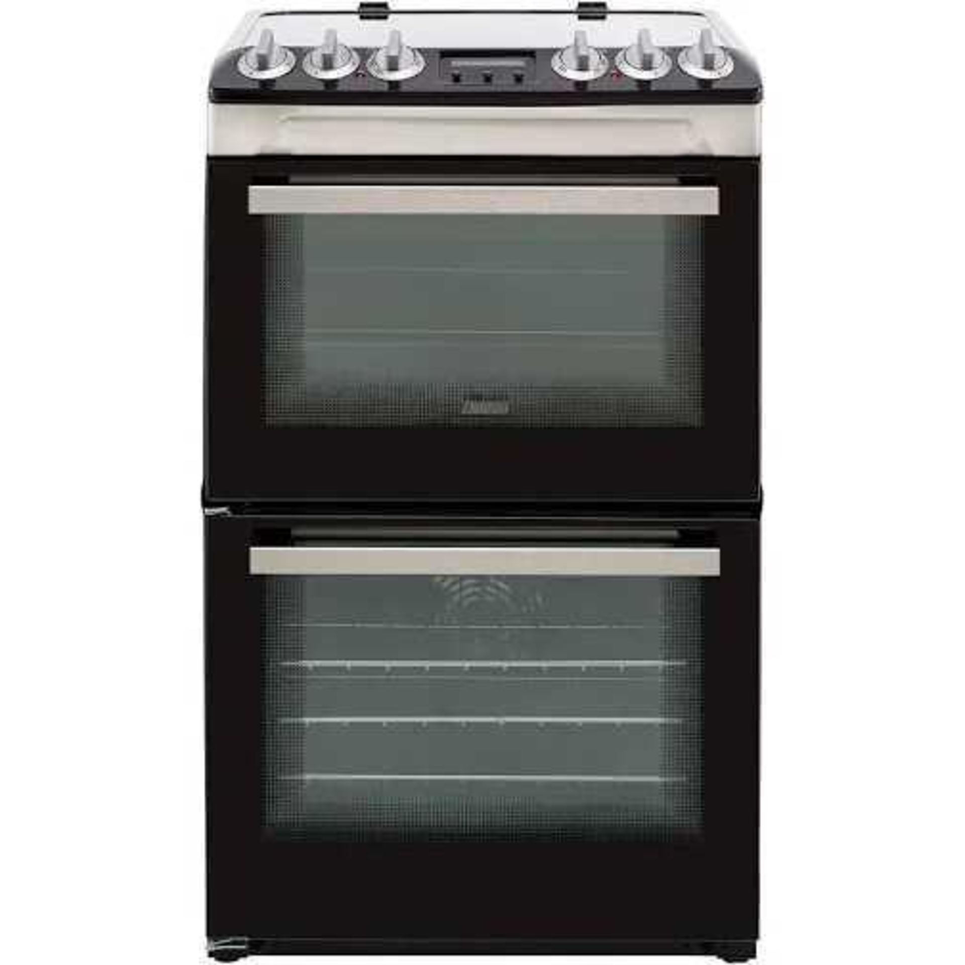 RRP £699 Lot To Contain 1X Boxed Zanussi Zcv46250Xa 55Cm Double Oven Electric Cooker In St/St Cerami