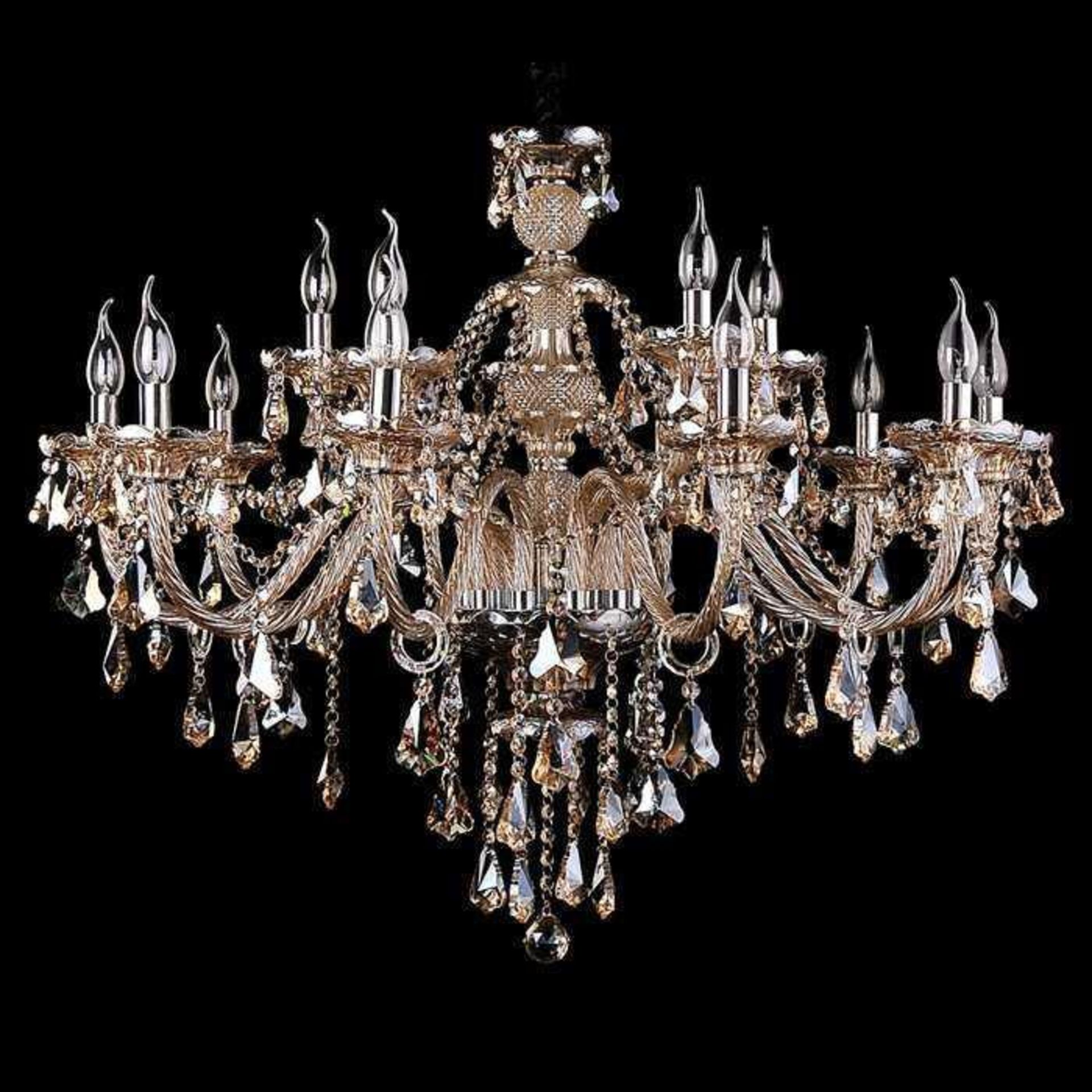 (Tr) RRP £580 Lot To Contain 1X Boxed Alessio Crystal Chandelier 90Cm X 86Cm