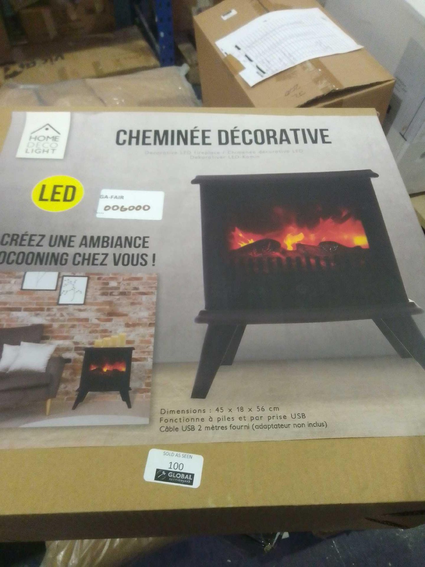 RRP £180 Lot To Contain X1 Warmlite Sterling 200W Grey Electric Stove Heater, X1 Chemine D Corative - Image 4 of 6