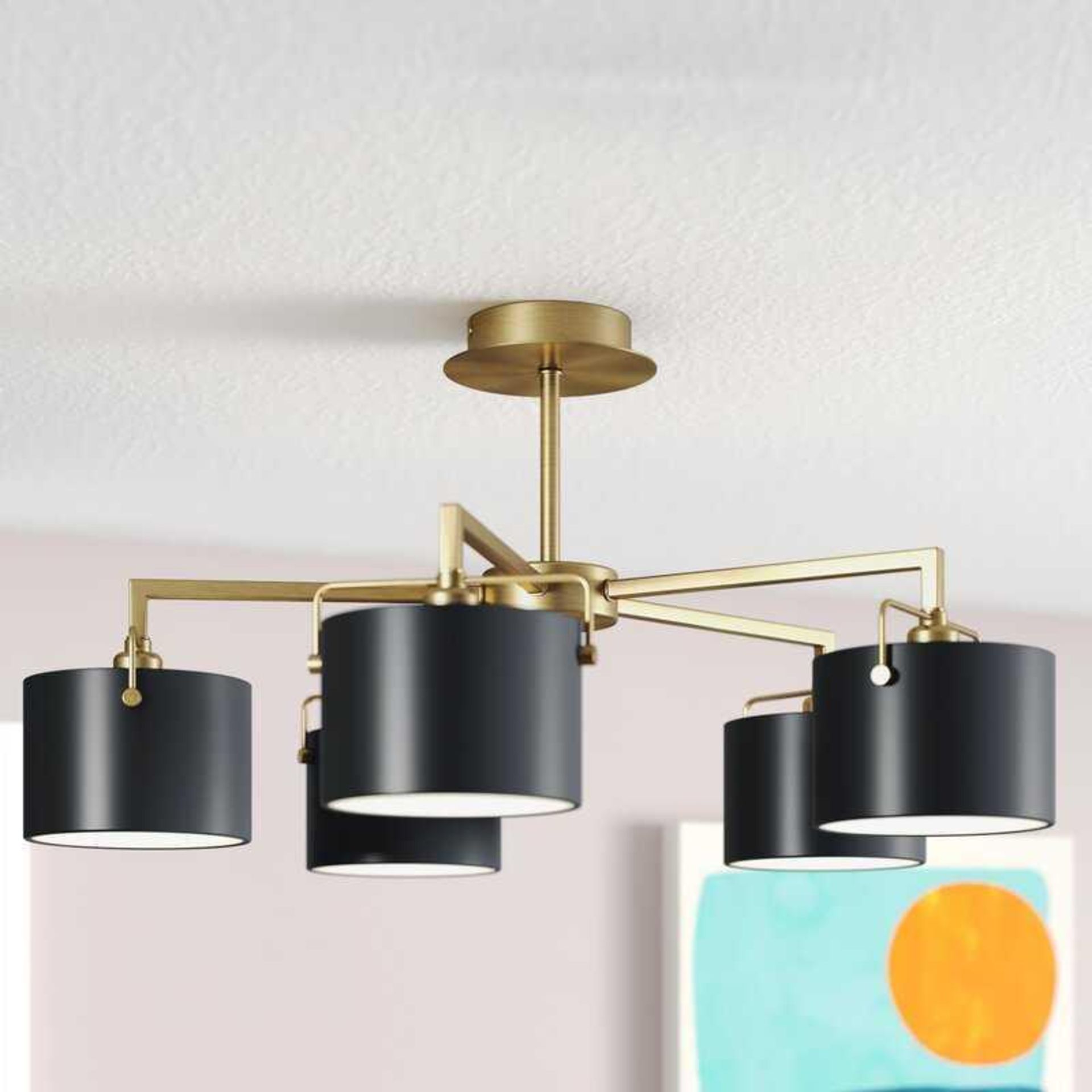 RRP £310 Lot To Contain 1X Boxed Bartlet 1 - Light Dome Pendant 1X Boxed Ingrid 5-Light 62Cm Semi F - Image 2 of 3