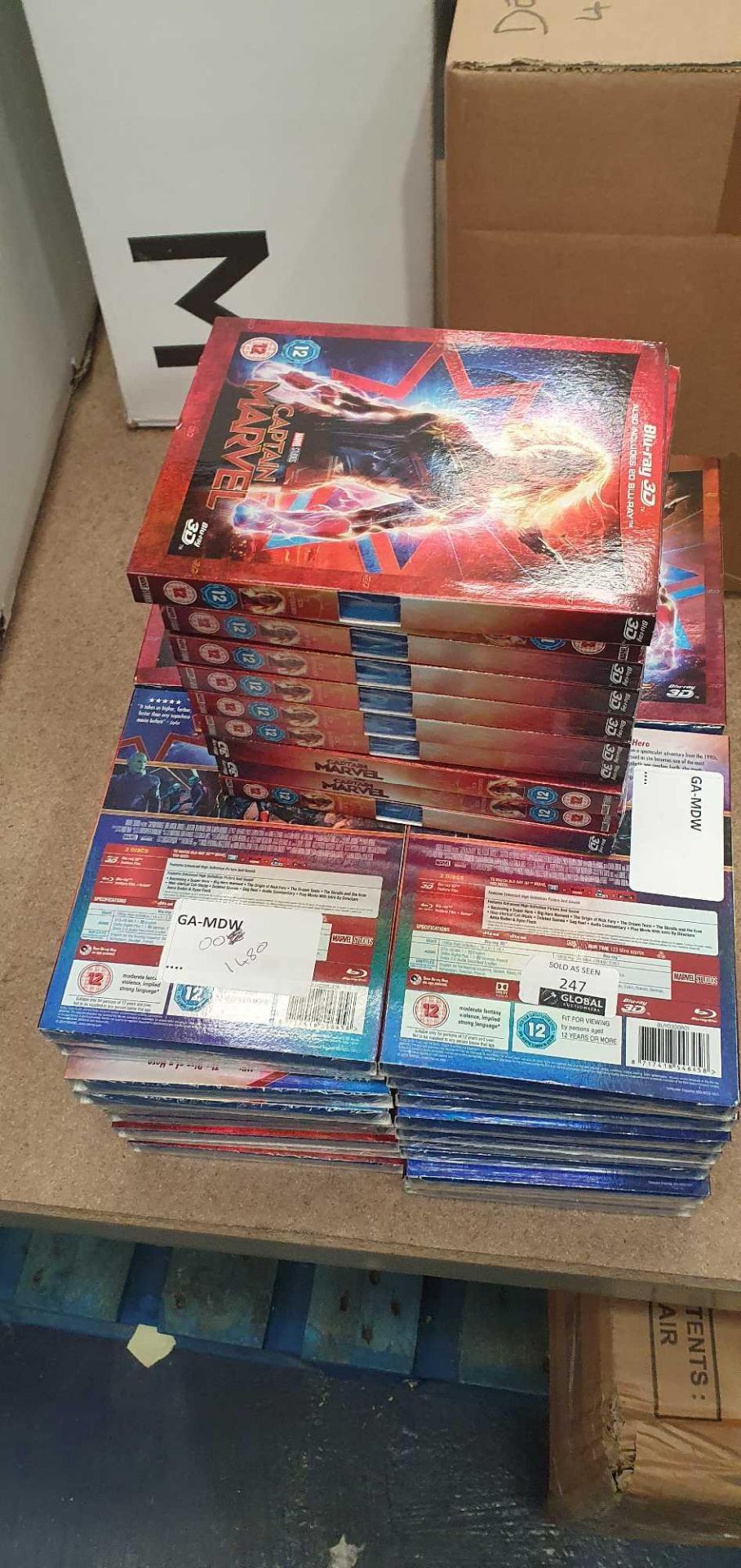 RRP £1480 Lot To Contain 1X Box Containing 50X Captain Marvel Blu-ray DVD (Aj) - Image 2 of 2