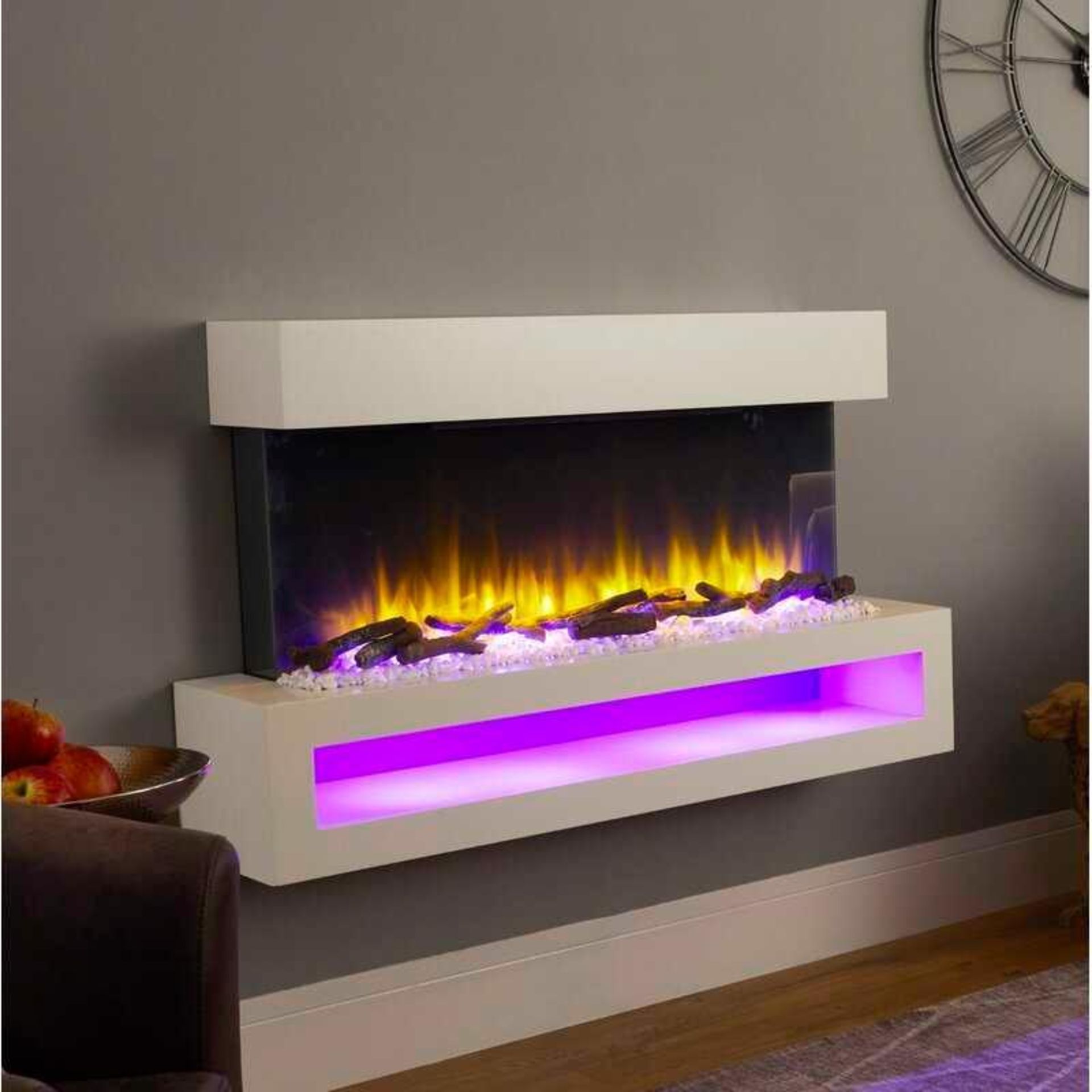 RRP £480 Lot To Contain 1X Boxed Nickolas Belfry Heating 100Cm W Surface Wall Mounted Electric Fire