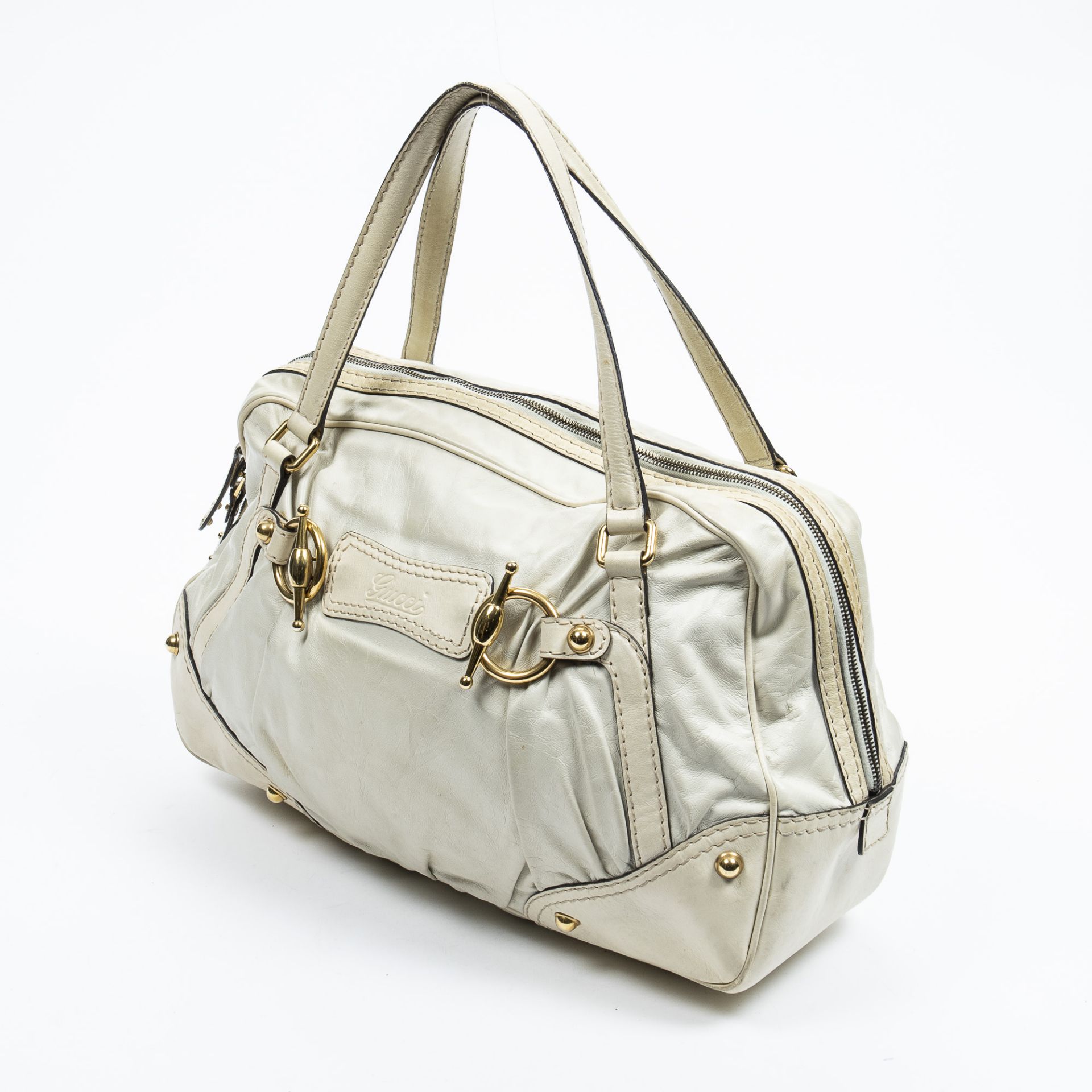 RRP £925.00 Lot To Contain 1 Gucci Calf Leather Jockey Boston Bag Shoulder Bag In Ivory - 38*27*14cm - Image 2 of 4