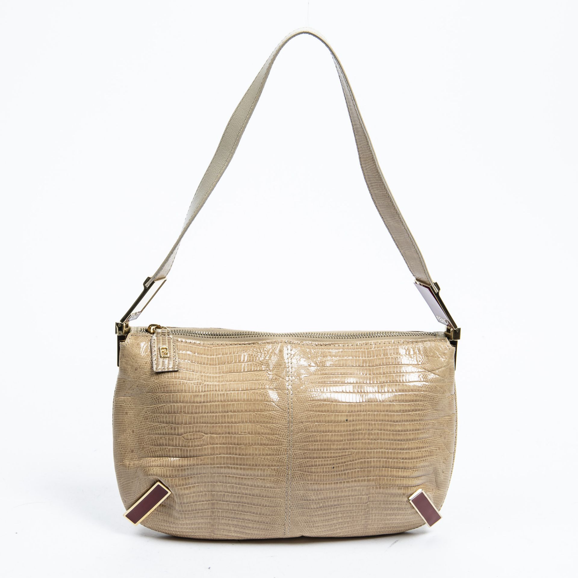 RRP £845.00 Lot To Contain 1 Fendi Calf Leather Vintage Zip Shoulder Bag In Beige - 30*20*5cm - AB -
