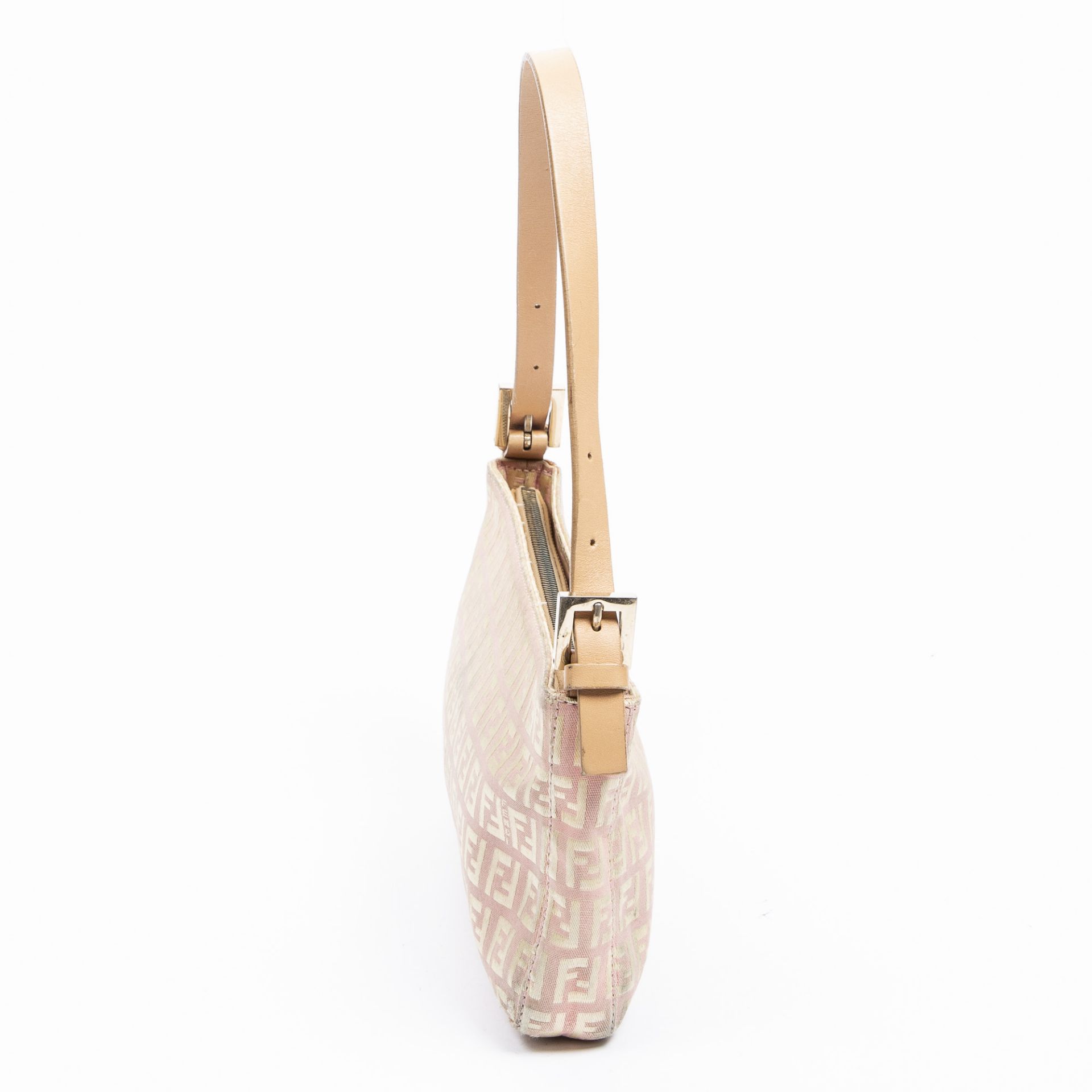 RRP £820.00 Lot To Contain 1 Fendi Canvas Pochette Bag Handbag In Light Pink/Beige - 25*13*3cm - - Image 3 of 4