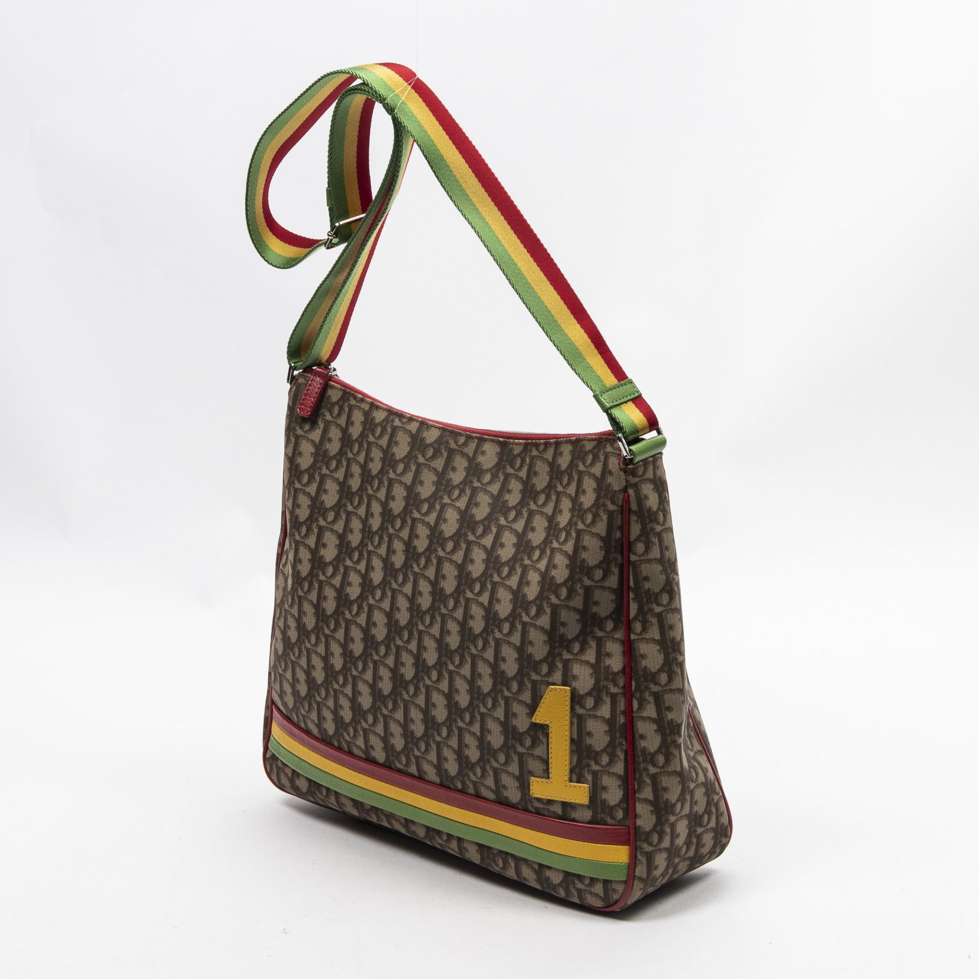 RRP £1,050.00 Lot To Contain 1 Dior Coated Canvas Rasta Messenger Bag Shoulder Bag In Brown/Red/ - Image 2 of 4