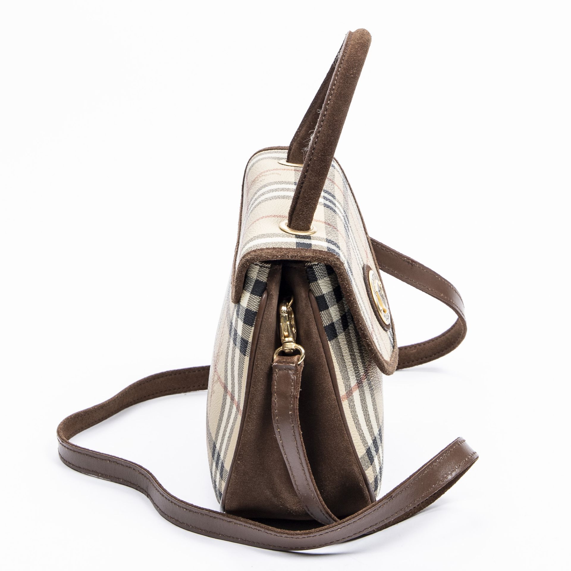 RRP £775.00 Lot To Contain 1 Burberry Coated Canvas Vintage Burberrys Top Handle Crossbody Flap - Image 4 of 4