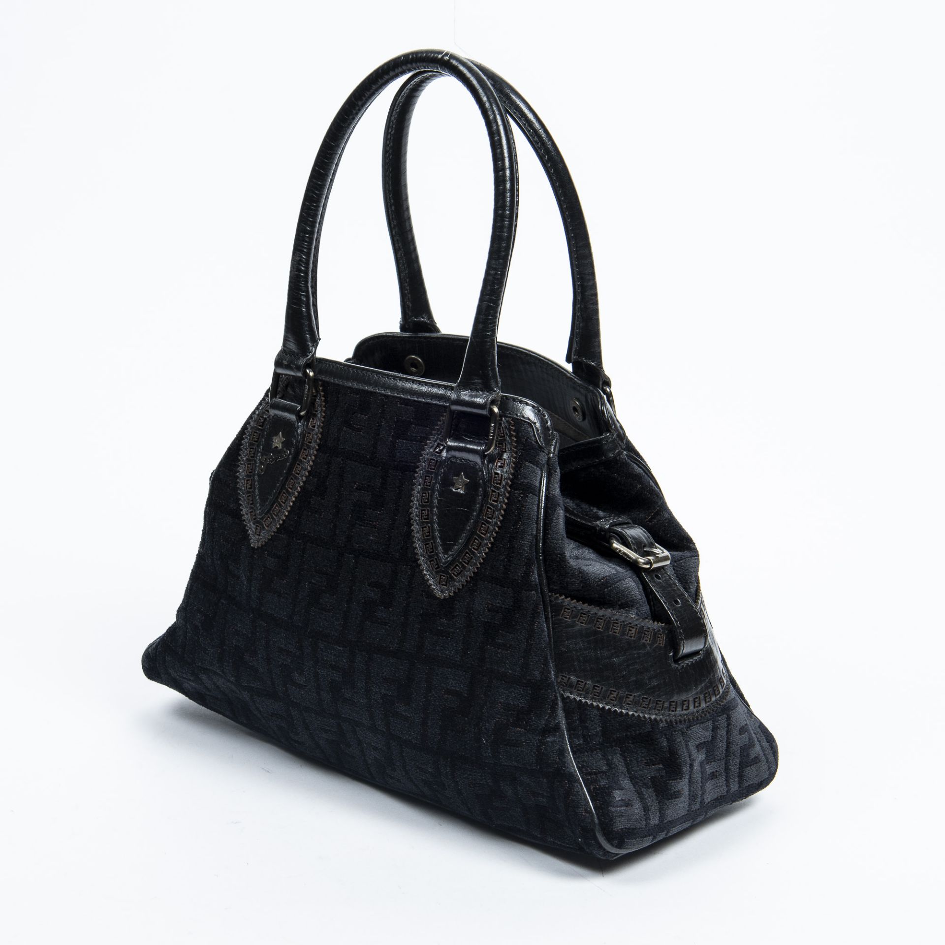 RRP £945.00 Lot To Contain 1 Fendi Canvas Du Jour Bag Handbag In Black - 31*23*13cm - A - - Image 2 of 4