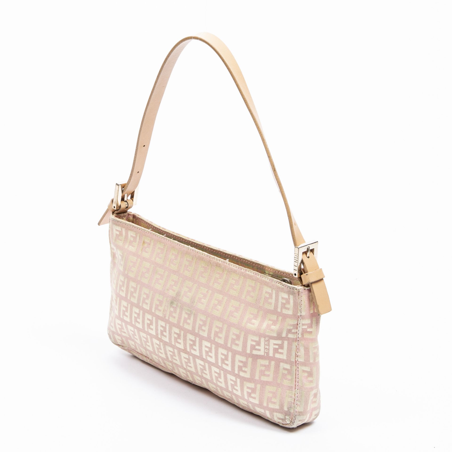 RRP £820.00 Lot To Contain 1 Fendi Canvas Pochette Bag Handbag In Light Pink/Beige - 25*13*3cm - - Image 2 of 4