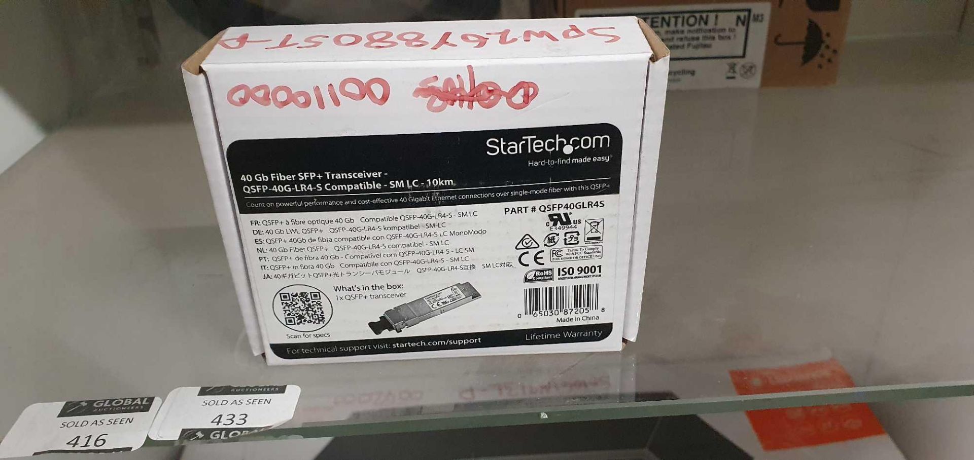 RRP £1100 Lot To Contain 1X Boxed Sealed Startech Qsfp40Glr4S Transceiver (Aj) (Spw26Y8805T-P) - Image 2 of 2