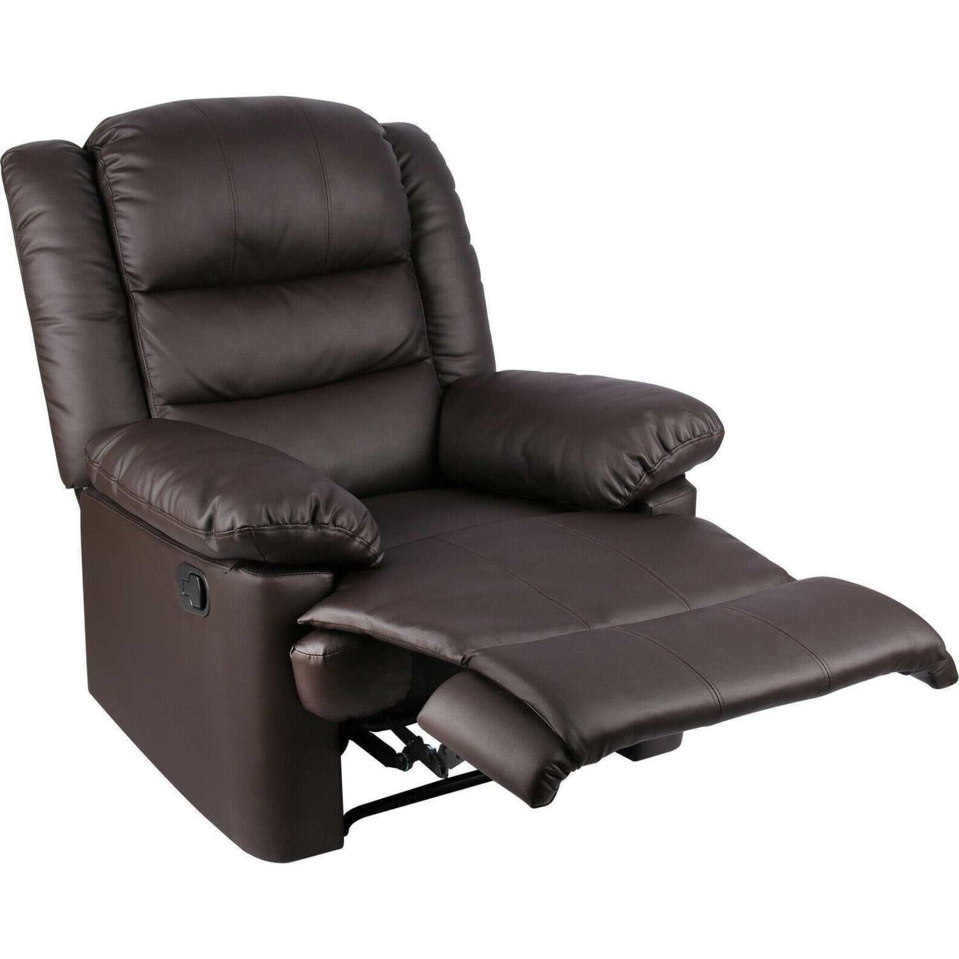 RRP £280 Lot To Contain 2X Boxed Mieres Adjustable Leather Recliner Chair Brown (Aj) - Image 2 of 2