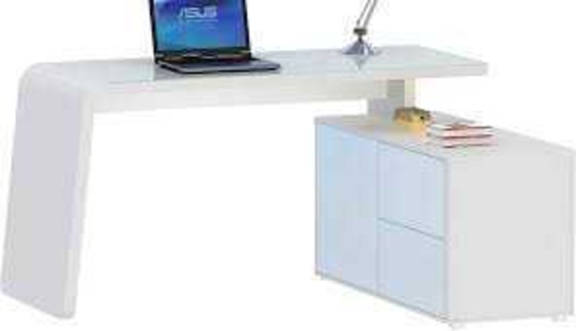 RRP £580 Lot To Contain 1X Boxed Jahnke Corner Desk, E1 Wood-Based Panels, Coated And Lacquered, Tem