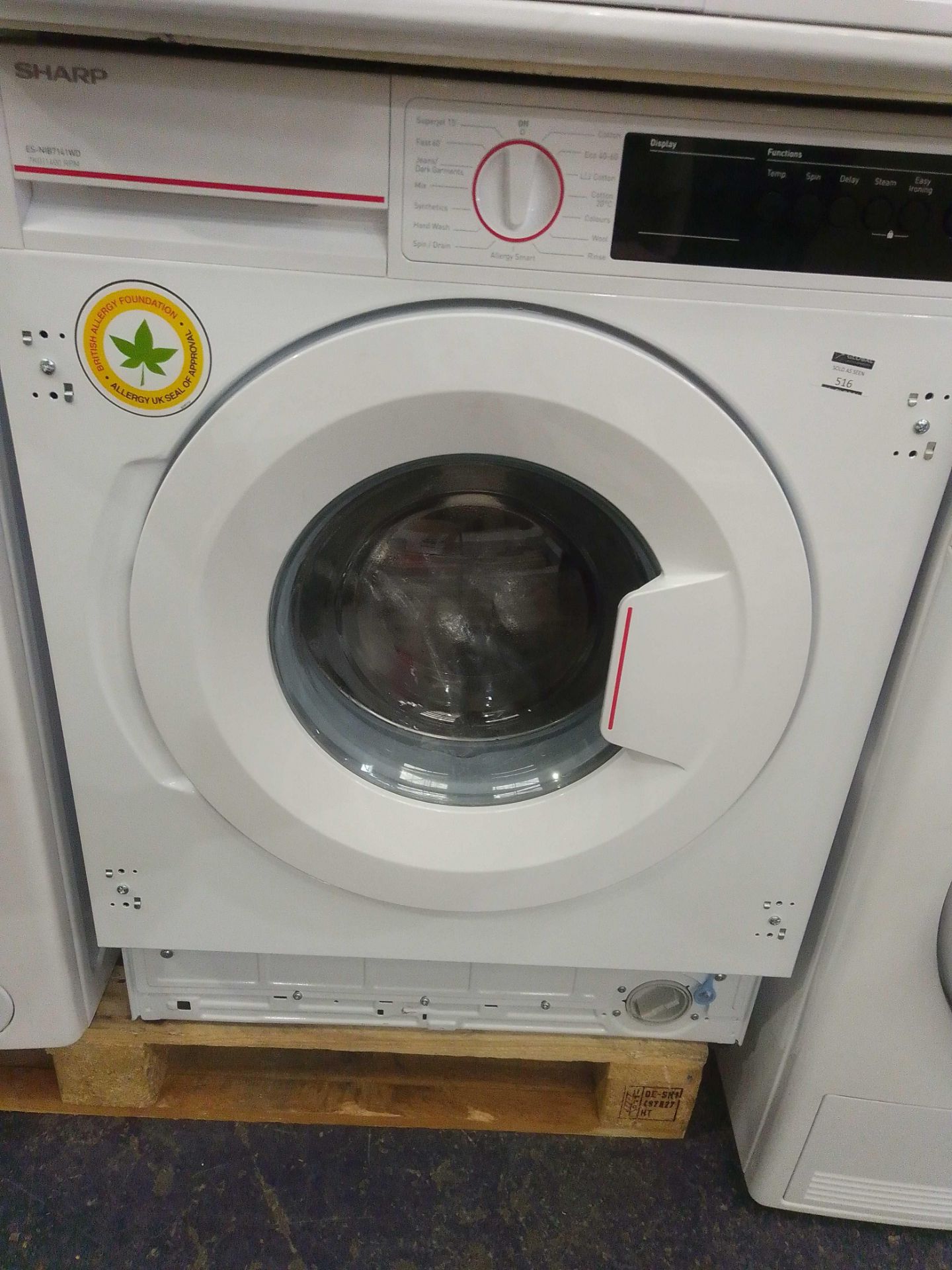 RRP £350 Lot To Contain Sharp Es-Nib7141Wd-En Integrated 7Kg Washing Machine (Sp) - Image 2 of 2