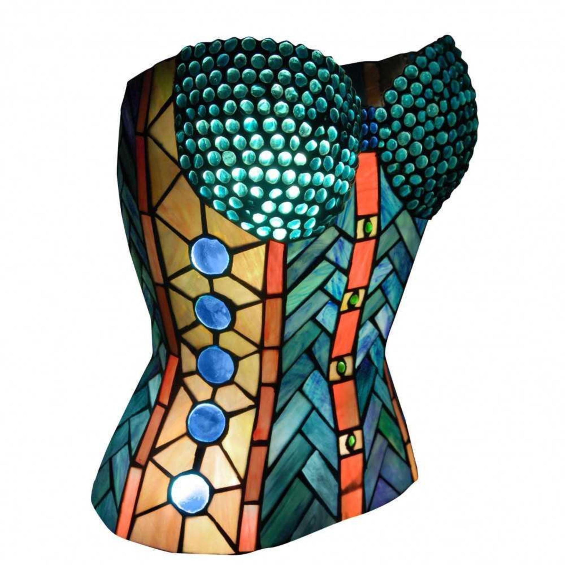 RRP £600 Lot To Contain 1X Boxed Ts16206 - Green, Orange And Yellow Bodice Table Lamp Sculpture (Aj) - Image 2 of 3