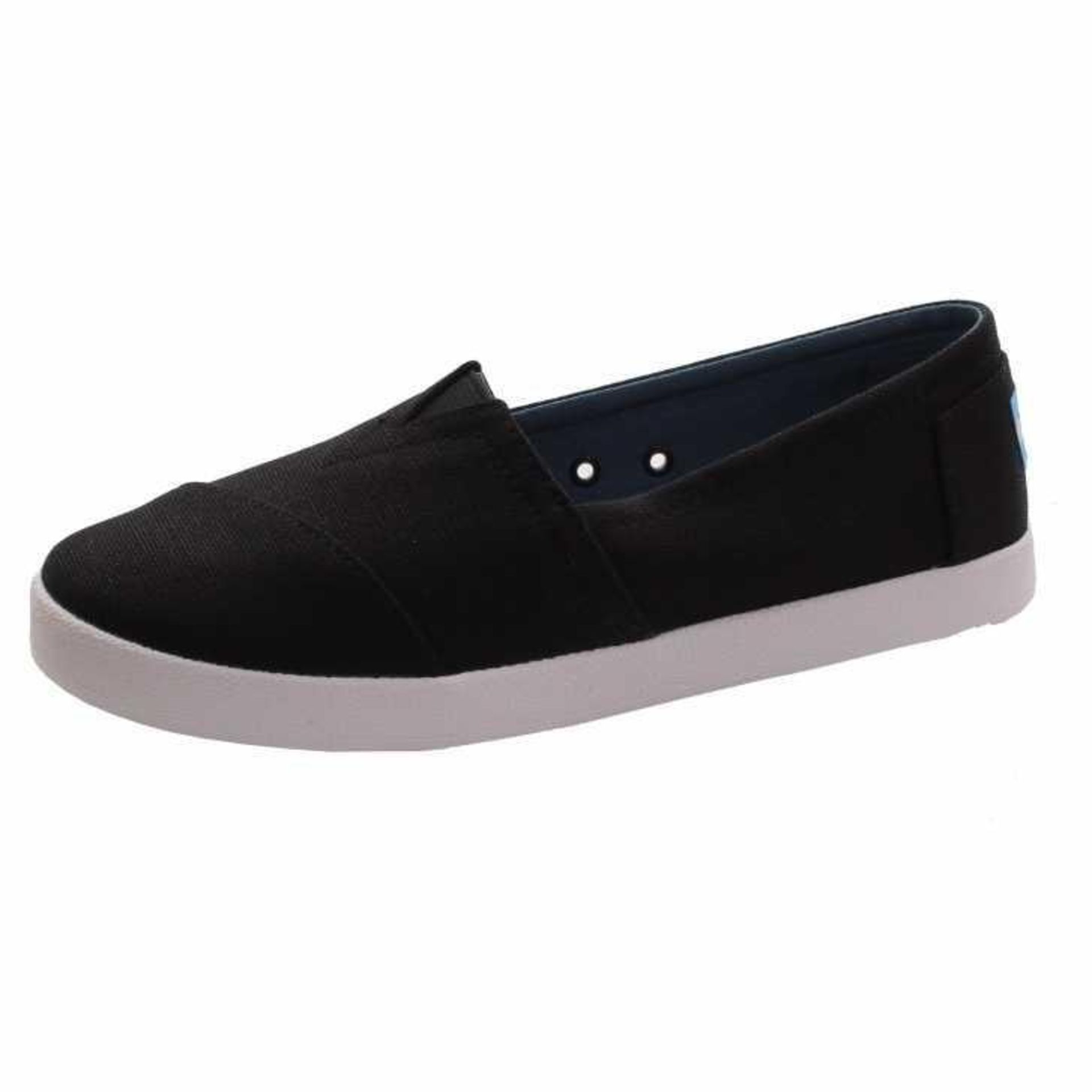 RRP £270 Lot To Contain 6X Toms Avalon Black Coated Canvas Women's Slip-On Size 12 And 11(Aj) Spw43T