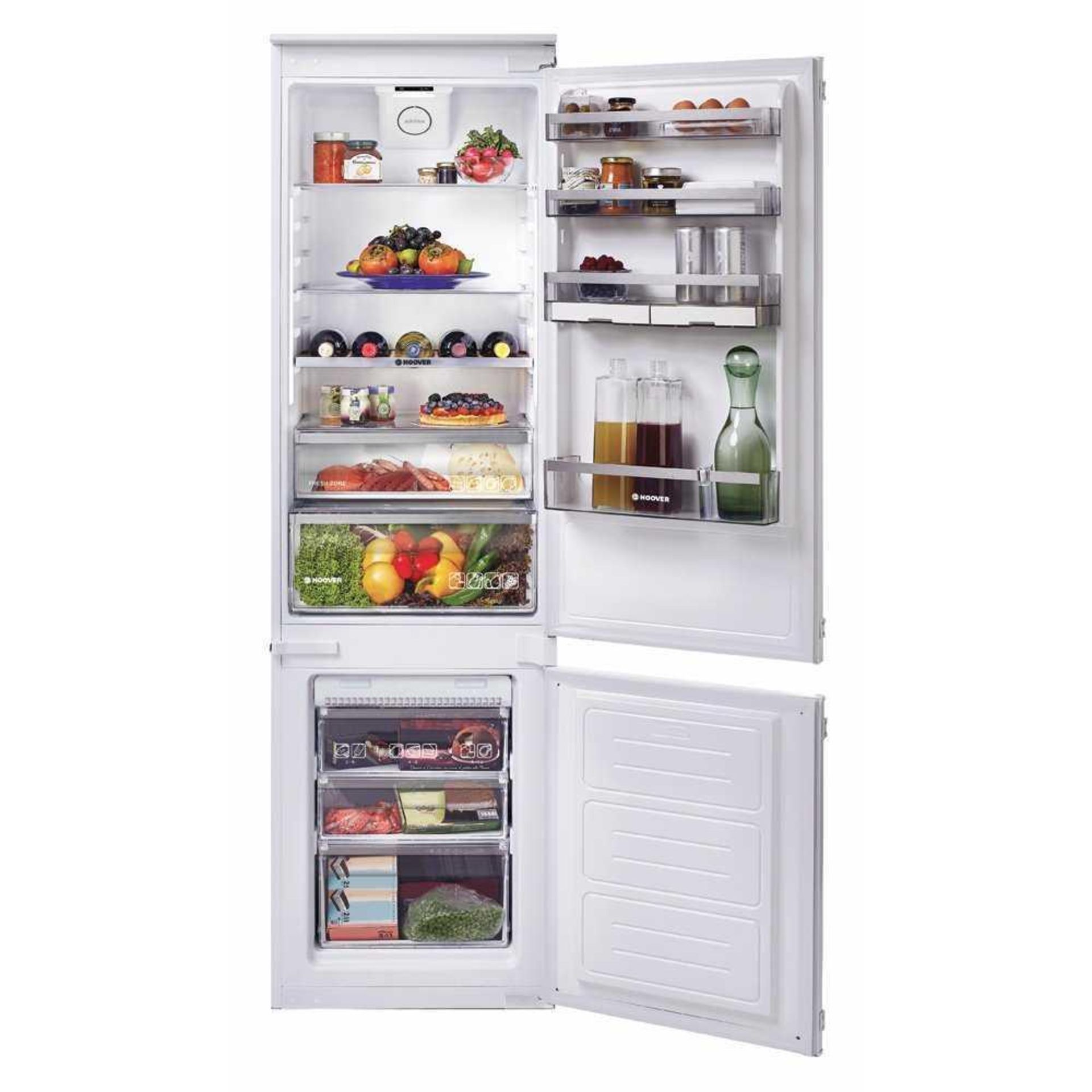 RRP £550 Lot To Contain 1X Boxed Hoover Bhbf 182 Nuk Frost Free Integrated Fridge Freezer (Aj) Spw1C