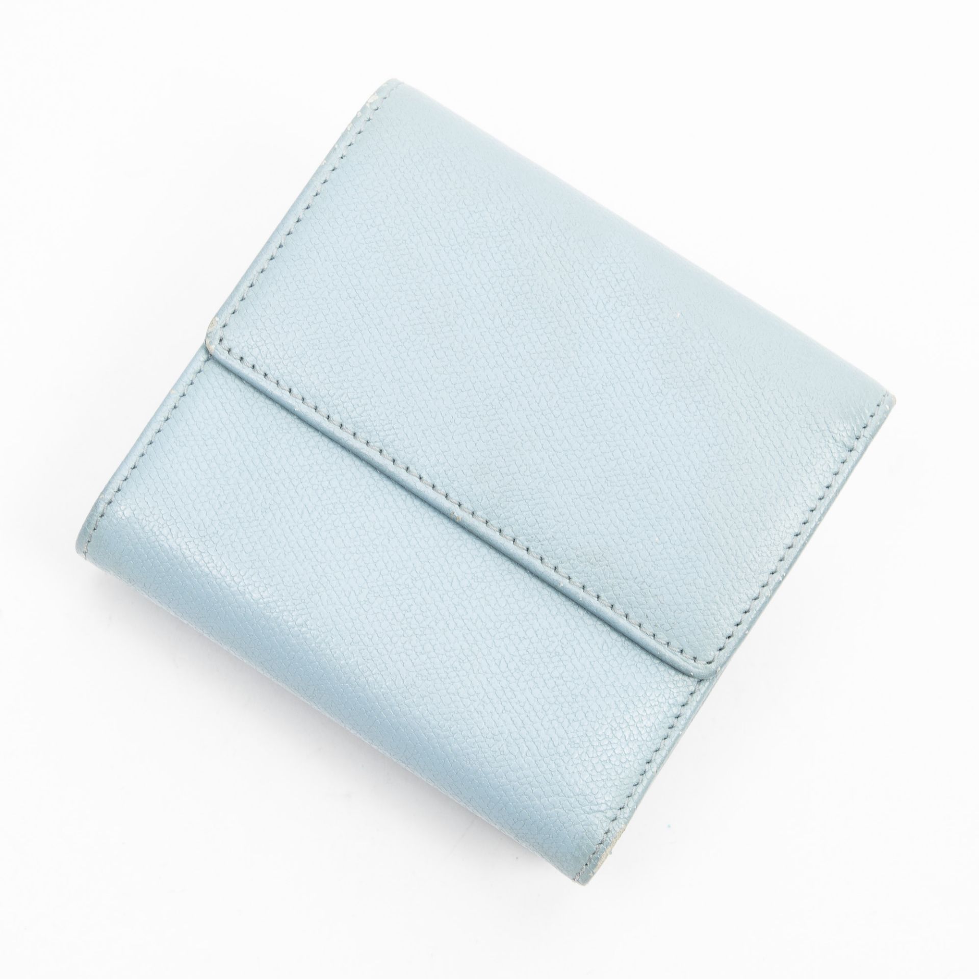 RRP £825.00 Lot To Contain 1 Chanel Calf Leather CC Button Bifold Compact Wallet In Light Blue - - Image 2 of 2