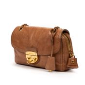 RRP £1050 A Cammeo Prada Chain Flap Bag Calf Leather Glace Calfskin Leather 15*22,5*6cm 15*22,5*6cm