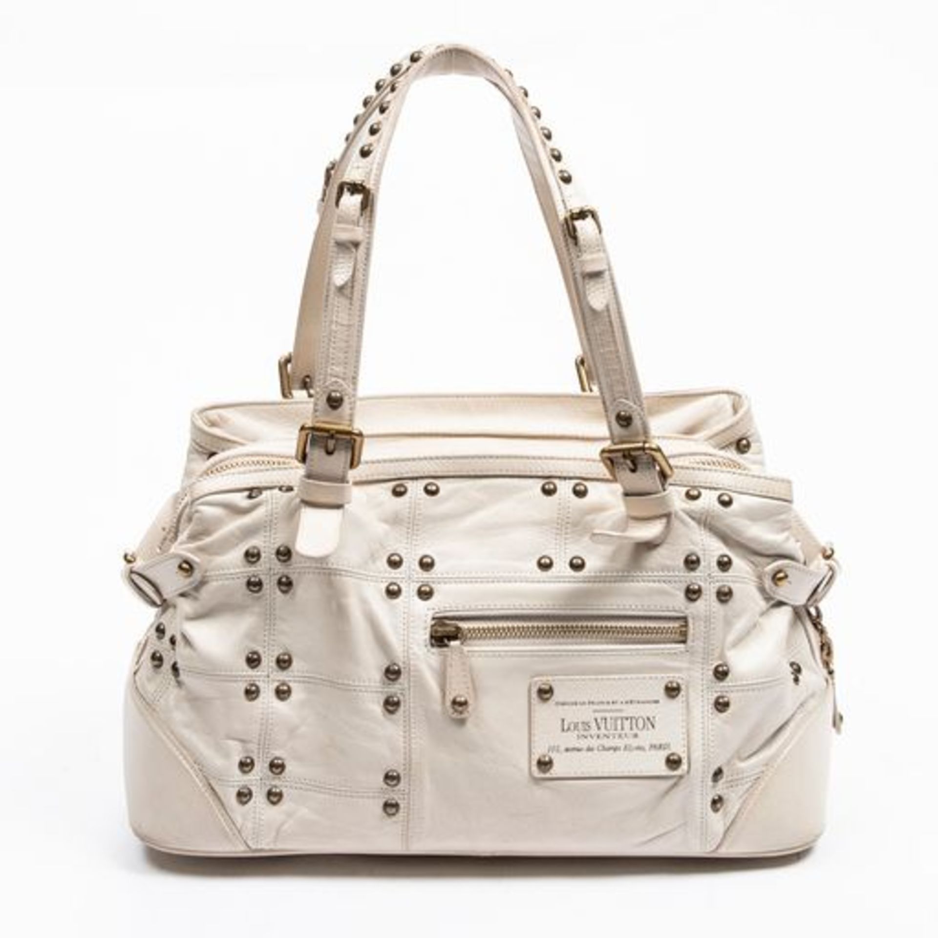 RRP £1,350.00 Lot To Contain 1 Louis Vuitton Calf Leather Riveting Shoulder Bag In Ivory - 33*20* - Image 3 of 3