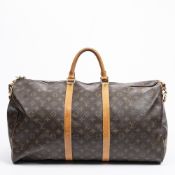 RRP £1900 B Brown Louis Vuitton Keepall Bandouliere Coated Canvas Monogram Canvas 55*28*25cm 55*28*2