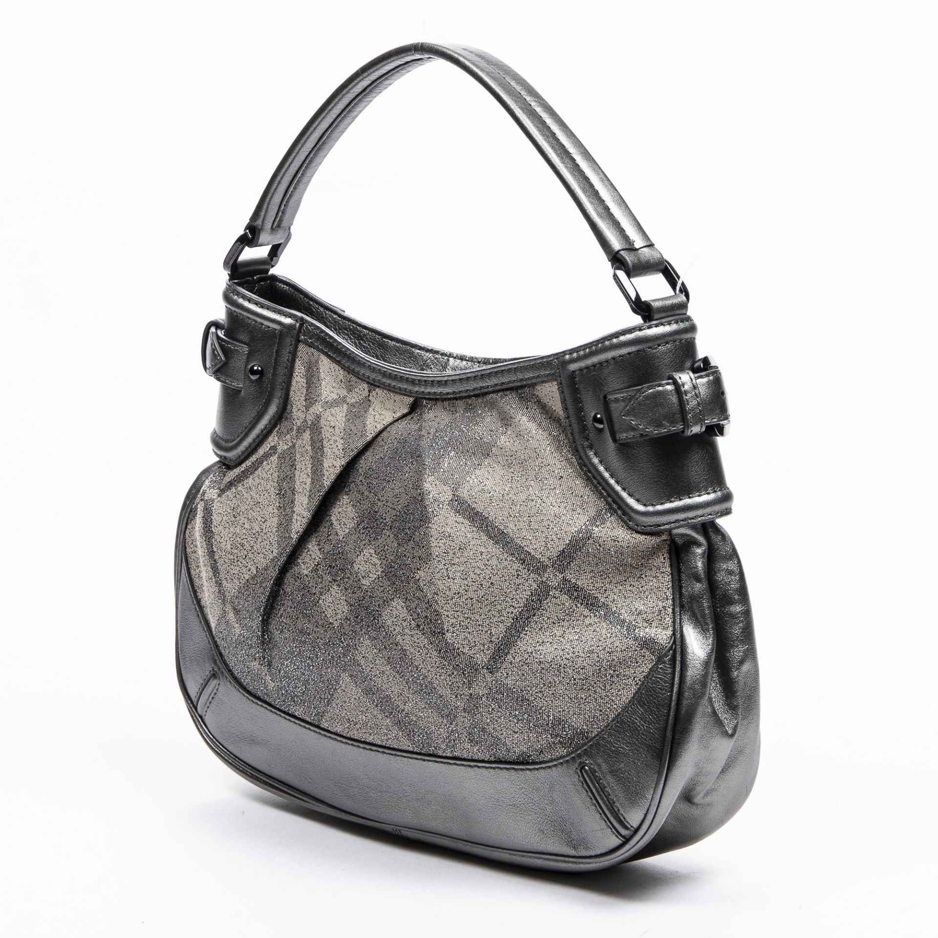 RRP £500 AA Beige/Grey Burberry Hernville Hobo Canvas Glitter Nova Canvas 38*25*6.5cm 38*25*6.5cm AA - Image 2 of 3