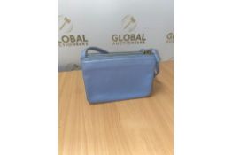 RRP £890 Celine Small Shoulder Bag, Blue Small Grained Calf Leather With Blue Leater Handles.