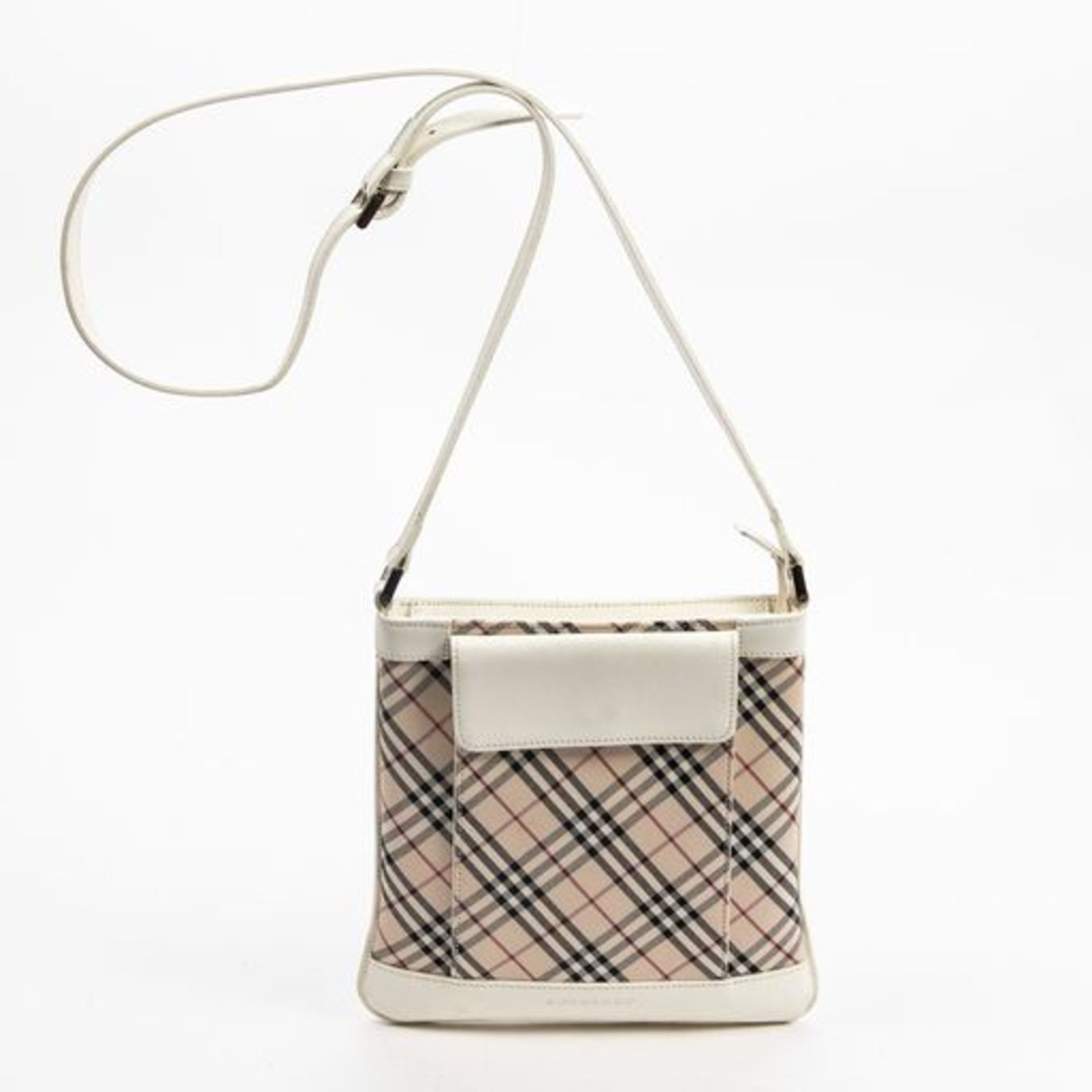 RRP £475.00 Lot To Contain 1 Burberry Canvas Front Pocket Small Crossbody Shoulder Bag In Beige/