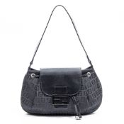 RRP £855.00 Lot To Contain 1 Fendi Canvas Drawstring Flap Shoulder Bag Shoulder Bag In Black - 30*