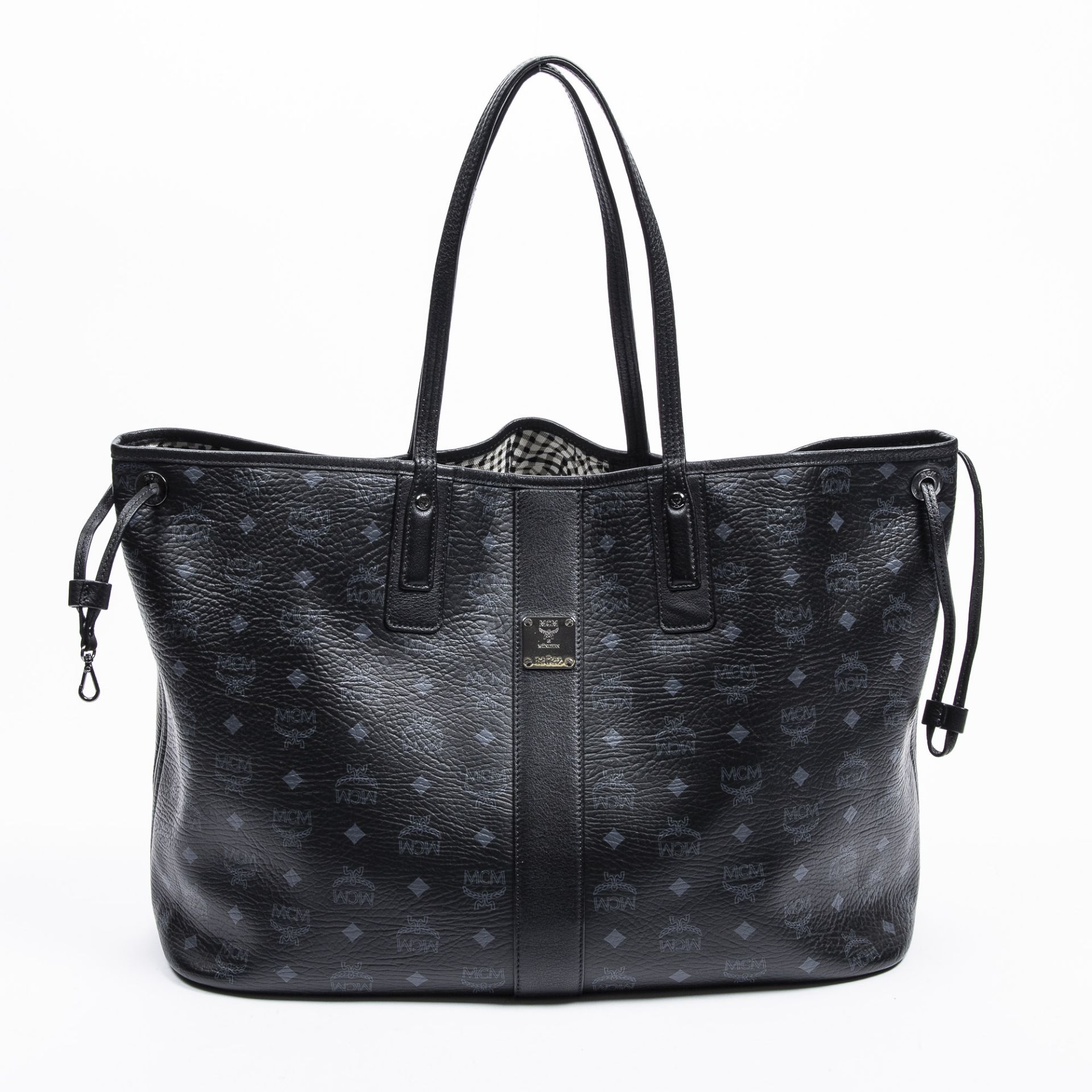 RRP £950 A Black MCM Large Tote Coated Canvas Visetos Coated Canvas/Smooth Leather 45*32*19cm 45*32*