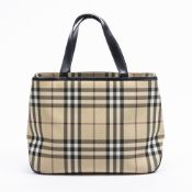RRP £725.00 Lot To Contain 1 Burberry Coated Canvas Multi-Pocket Handbag In Beige/Black/White/