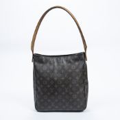 RRP £935.00 Lot To Contain 1 Louis Vuitton Coated Canvas Looping Shoulder Bag In Brown - 28*32*