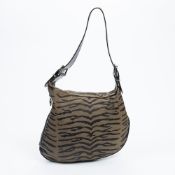 RRP £945.00 Lot To Contain 1 Fendi Canvas Borsa Hobo Shoulder Bag In Khaki Green/Brown - 31*28cm - A