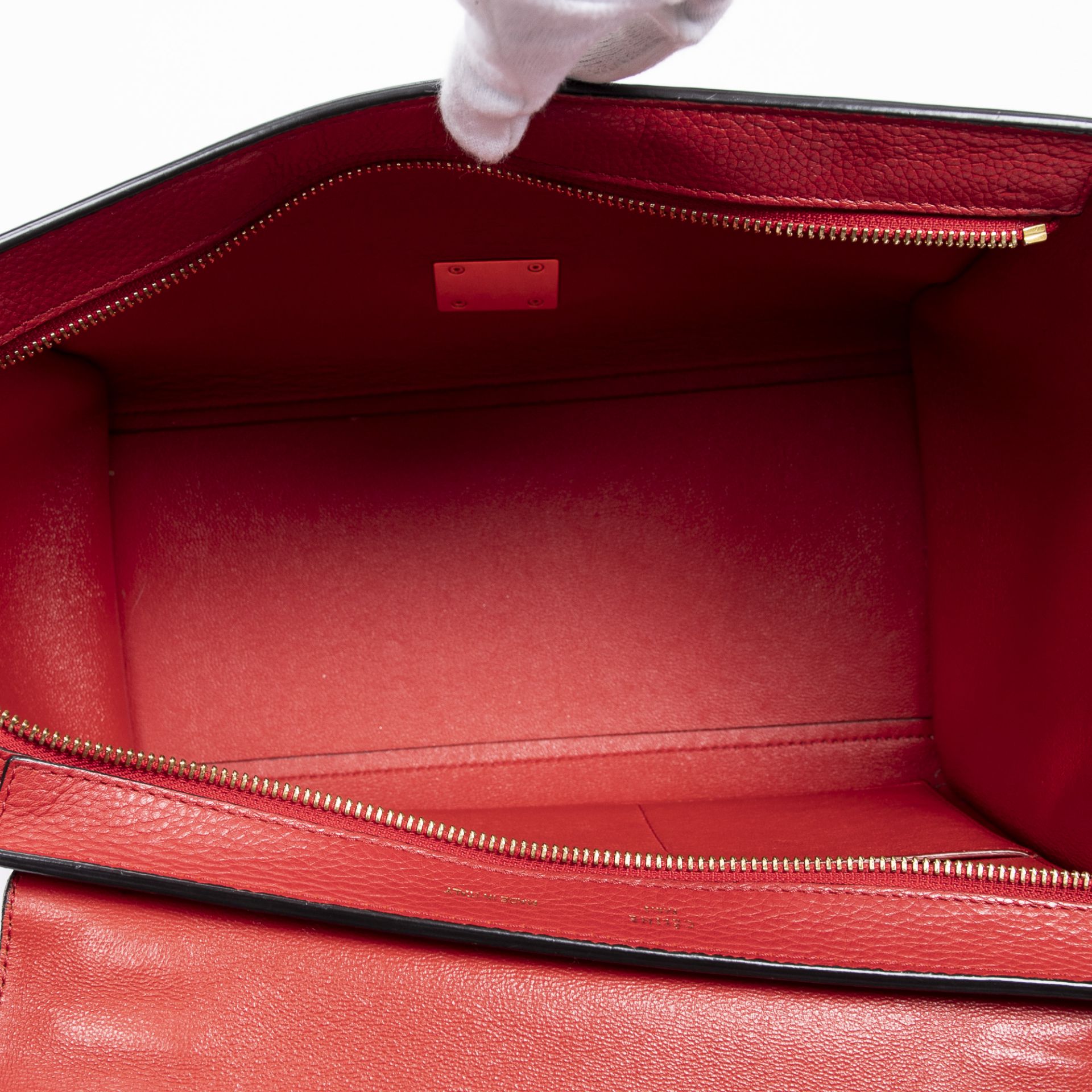 RRP £1200 A Red Celine Small Trapeze Bag Calf Leather Grained Leather 26*20*12cm 26*20*12cm AAR6690 - Image 7 of 7