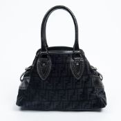 RRP £945.00 Lot To Contain 1 Fendi Canvas Du Jour Bag Handbag In Black - 31*23*13cm - A -