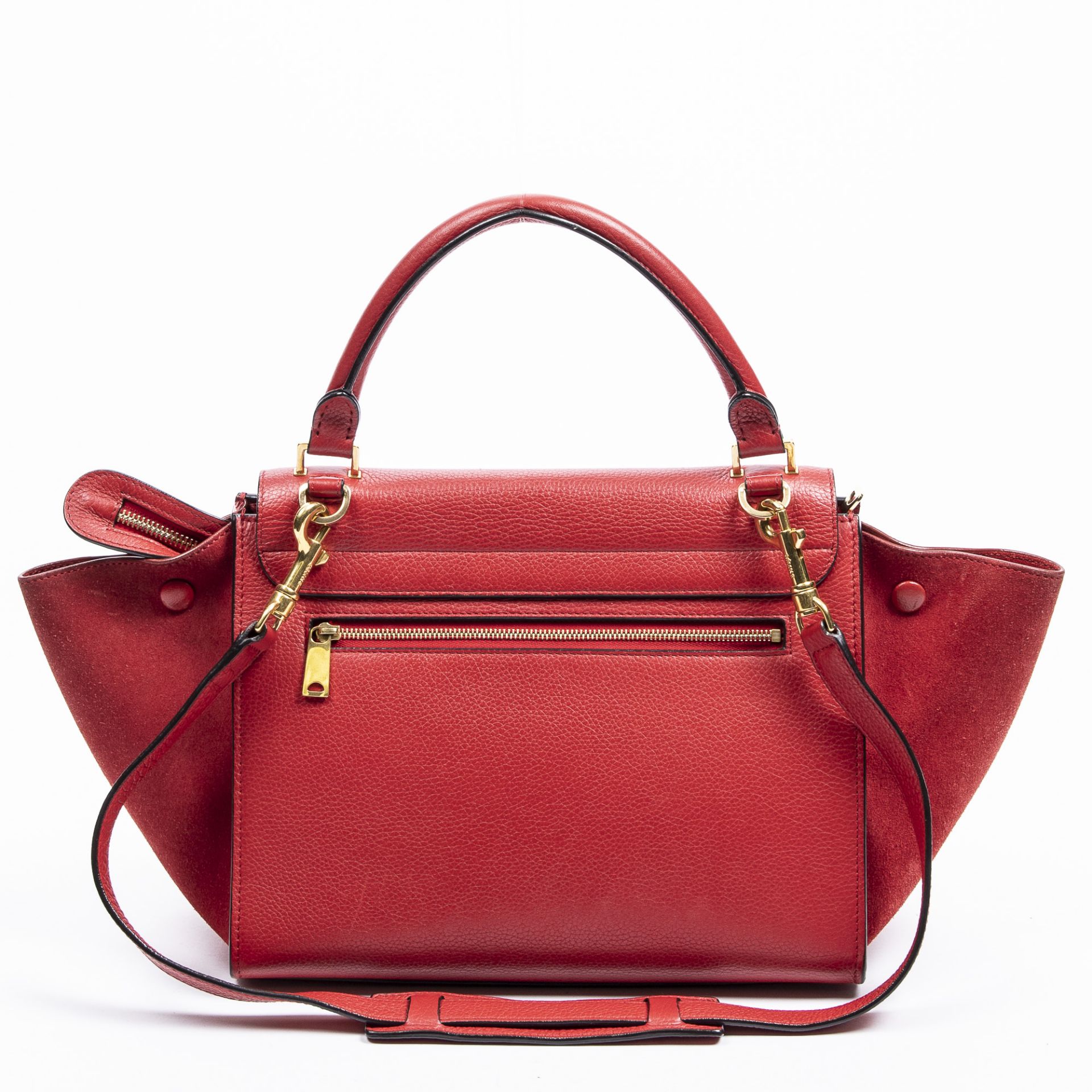 RRP £1200 A Red Celine Small Trapeze Bag Calf Leather Grained Leather 26*20*12cm 26*20*12cm AAR6690 - Image 5 of 7