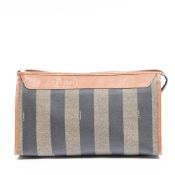 RRP £475.00 Lot To Contain 1 Fendi Coated Canvas Vintage Clutch Handbag In Brown/Black - 29*11*