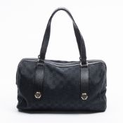 RRP £1,030.00 Lot To Contain 1 Gucci Canvas Boston Bag Shoulder Bag In Black - 35*21*9cm - AA -