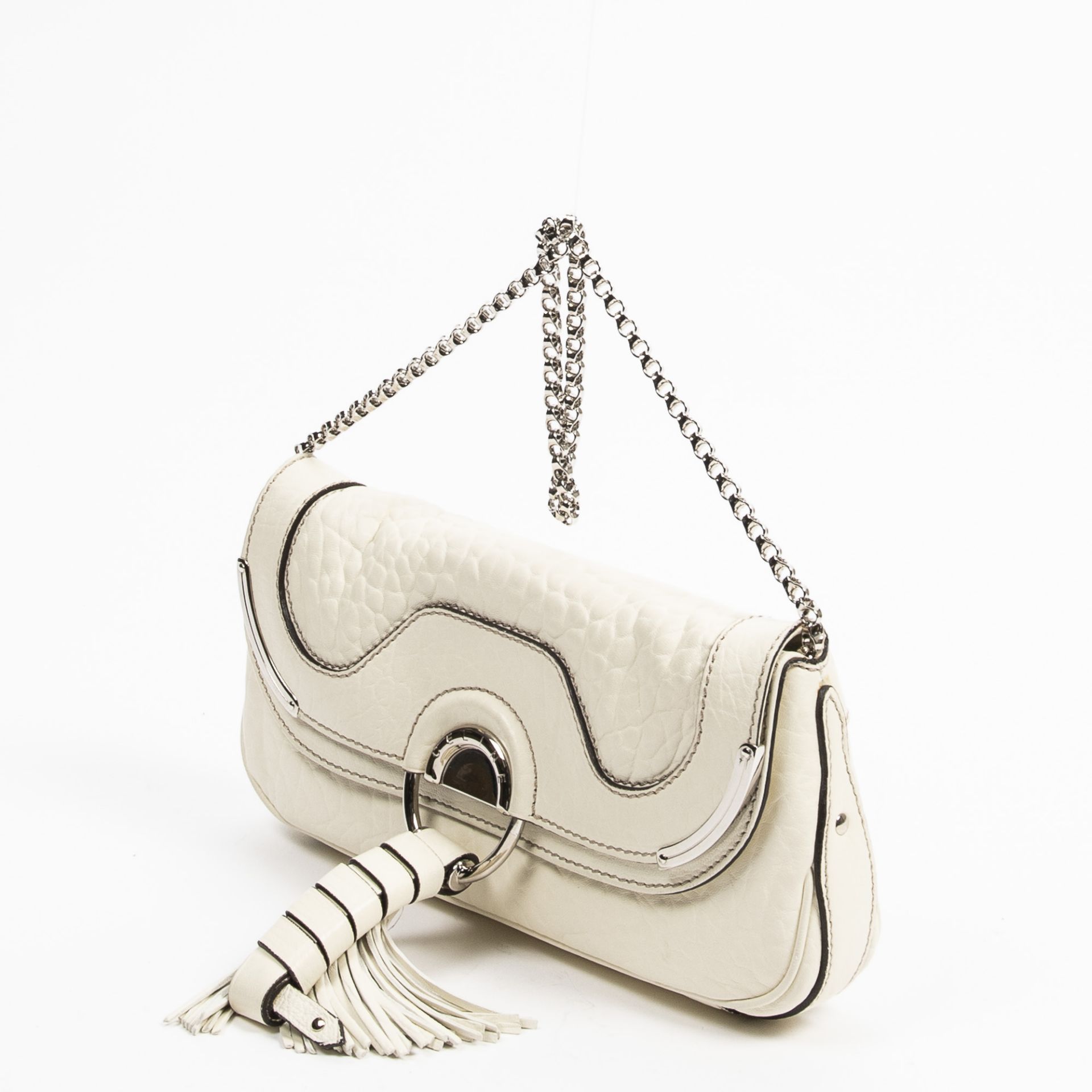 RRP £850 A Ivory Celine Front Flap Tassle One Shoulder Calf Leather Grained Leather 27*13*4cm 27*13* - Image 2 of 3