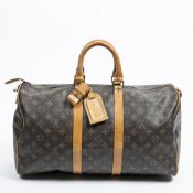 RRP £1,040.00 Lot To Contain 1 Louis Vuitton Coated Canvas Keepall Shoulder Bag In Brown - 45*24*