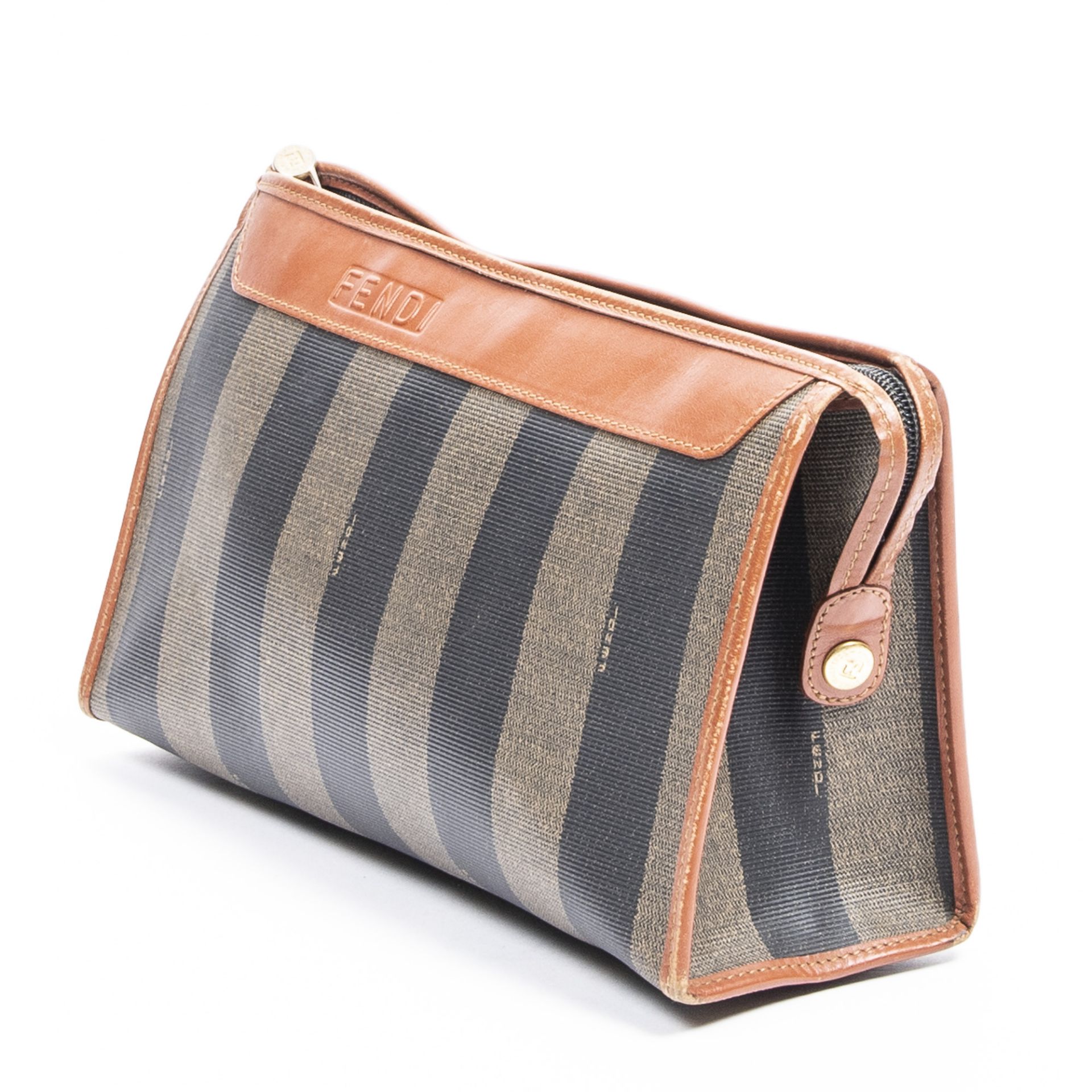 RRP £475.00 Lot To Contain 1 Fendi Coated Canvas Vintage Clutch Handbag In Brown/Black - 29*11* - Image 2 of 3