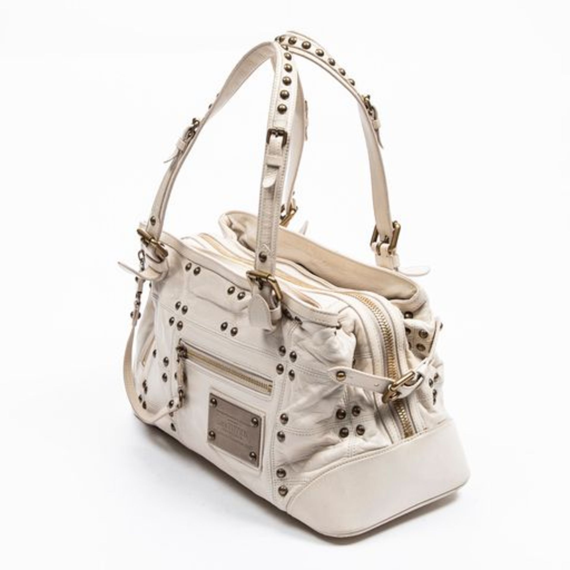 RRP £1,350.00 Lot To Contain 1 Louis Vuitton Calf Leather Riveting Shoulder Bag In Ivory - 33*20* - Image 2 of 3