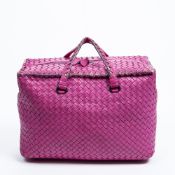 RRP £900 A Pink Bottega Veneta Zip Frame Handbag Calf Leather Intrecciato Leather 34*23*17cm 34*23*1